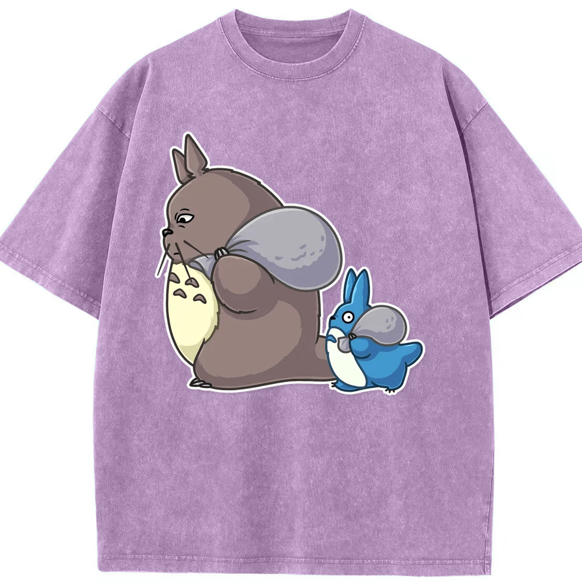 （画像用） となりのトトロ 草壁メイ 草壁サツキ My Neighbor Totoro Satsuki Kusakabe Mei Kusakabe 綿100% ヴィンテージ風 半袖Tシャツ（フロントプリント）