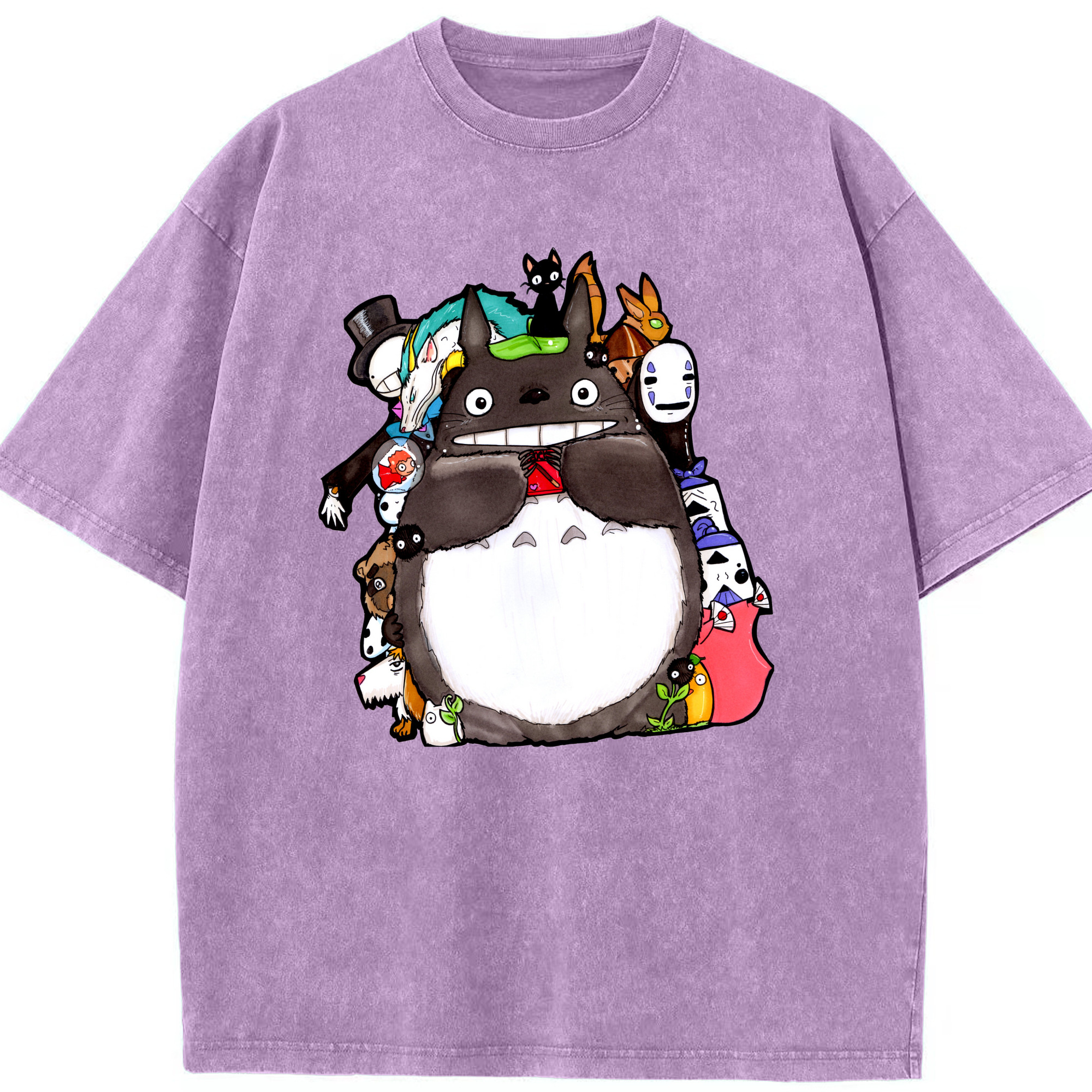（画像用） となりのトトロ 草壁メイ 草壁サツキ My Neighbor Totoro Satsuki Kusakabe Mei Kusakabe 綿100% ヴィンテージ風 半袖Tシャツ（フロントプリント）