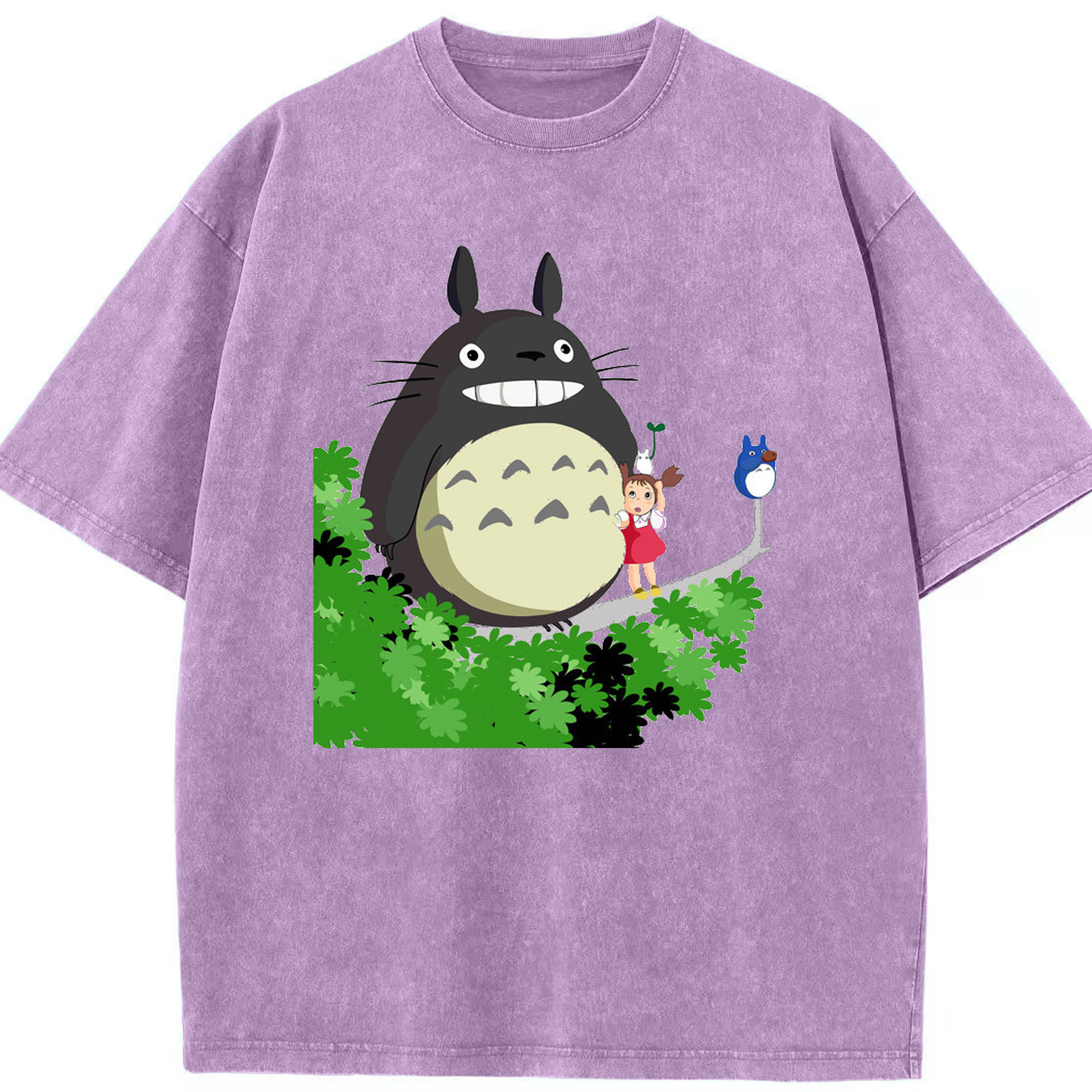 （画像用） となりのトトロ 草壁メイ 草壁サツキ My Neighbor Totoro Satsuki Kusakabe Mei Kusakabe 綿100% ヴィンテージ風 半袖Tシャツ（フロントプリント）
