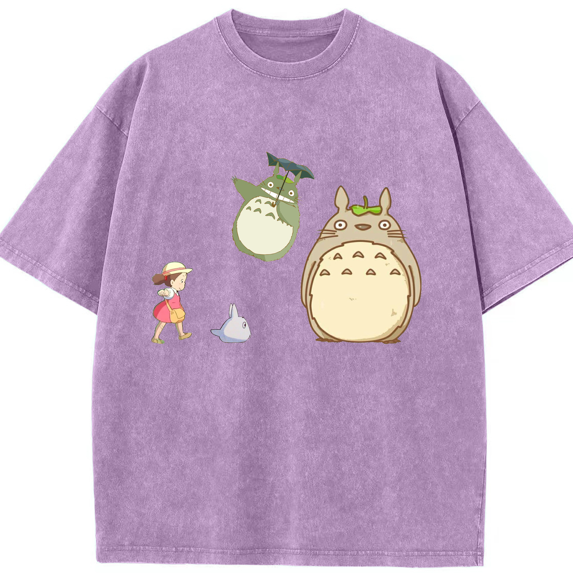 （画像用） となりのトトロ 草壁メイ 草壁サツキ My Neighbor Totoro Satsuki Kusakabe Mei Kusakabe 綿100% ヴィンテージ風 半袖Tシャツ（フロントプリント）