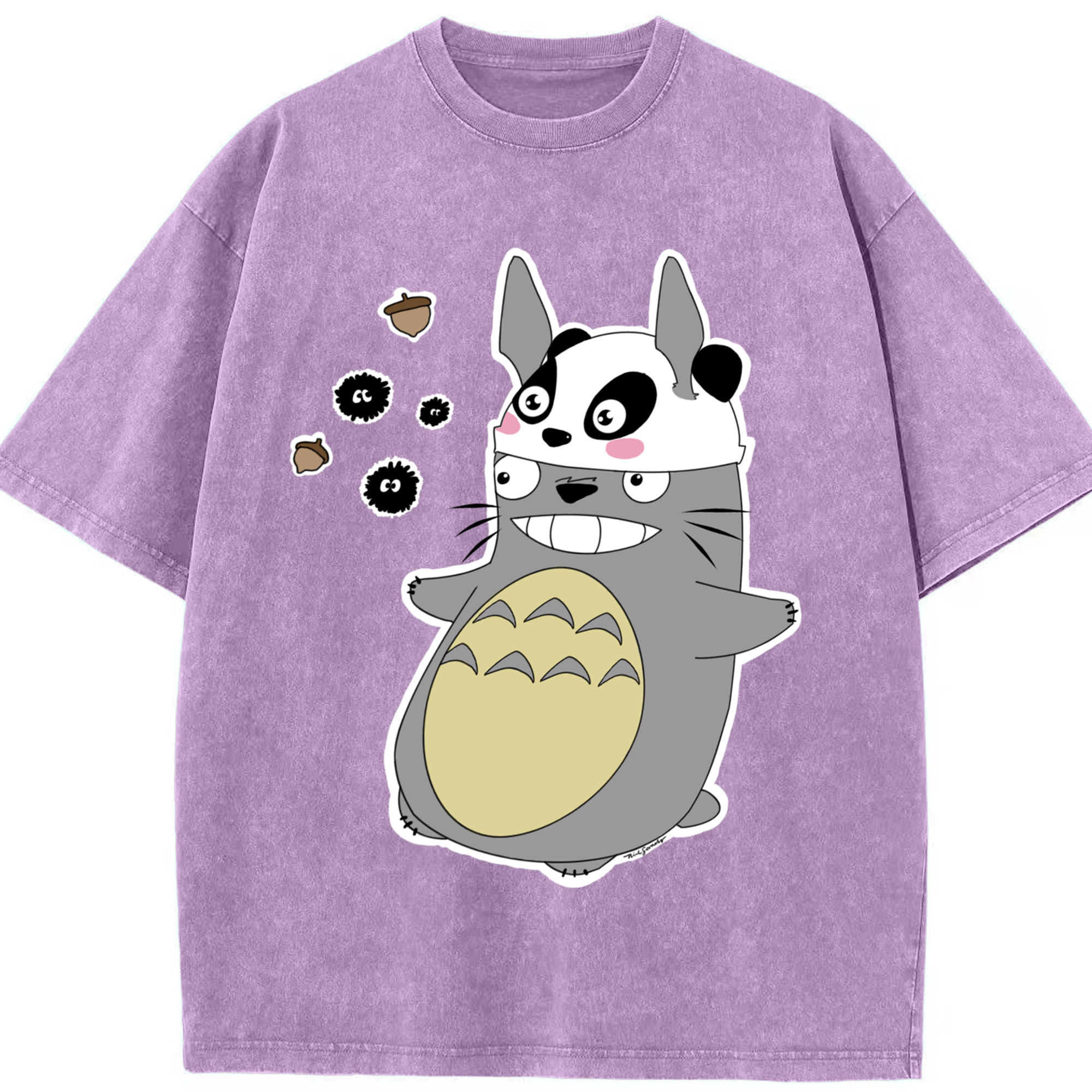 （画像用） となりのトトロ 草壁メイ 草壁サツキ My Neighbor Totoro Satsuki Kusakabe Mei Kusakabe 綿100% ヴィンテージ風 半袖Tシャツ（フロントプリント）