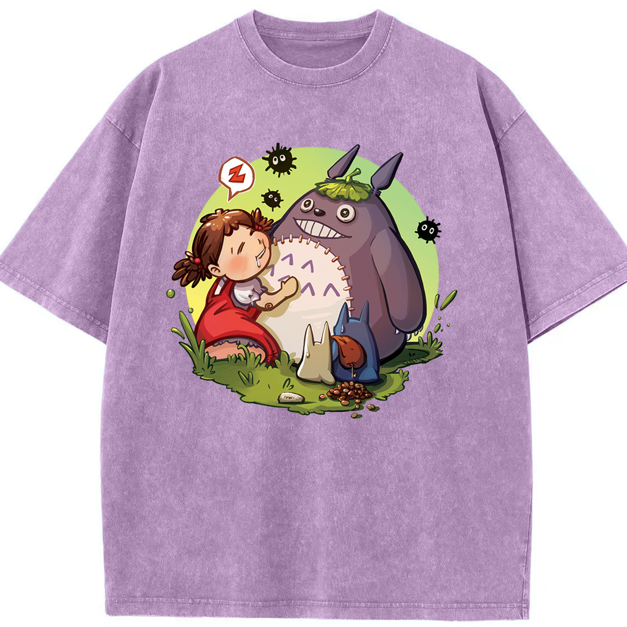 （画像用） となりのトトロ 草壁メイ 草壁サツキ My Neighbor Totoro Satsuki Kusakabe Mei Kusakabe 綿100% ヴィンテージ風 半袖Tシャツ（フロントプリント）