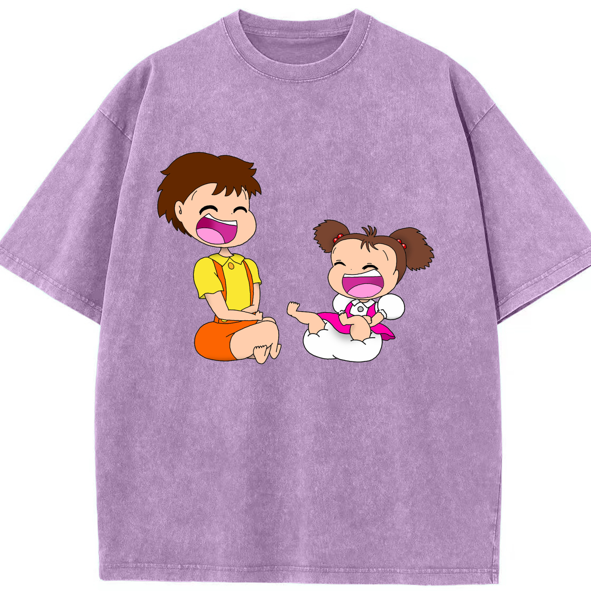 （画像用） となりのトトロ 草壁メイ 草壁サツキ My Neighbor Totoro Satsuki Kusakabe Mei Kusakabe 綿100% ヴィンテージ風 半袖Tシャツ（フロントプリント）