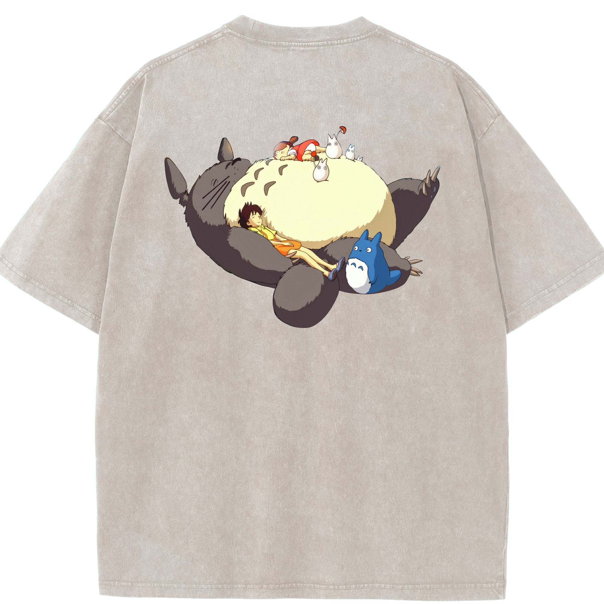 （画像用） となりのトトロ 草壁メイ 草壁サツキ My Neighbor Totoro Satsuki Kusakabe Mei Kusakabe 綿100% ヴィンテージ風 半袖Tシャツ（背面プリント）