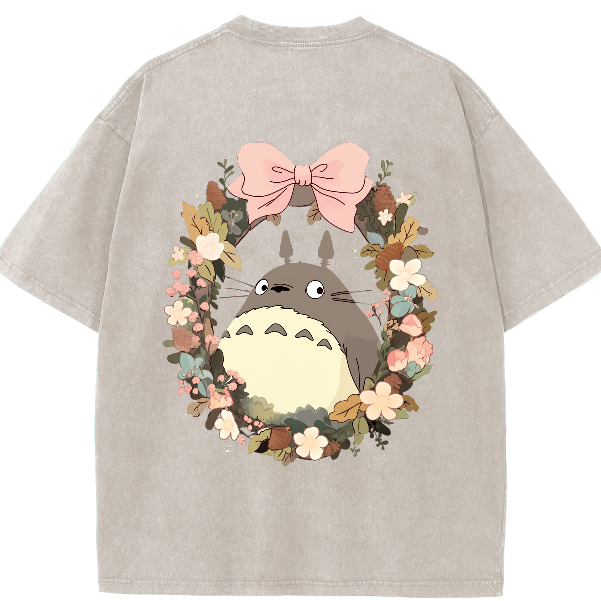 （画像用） となりのトトロ 草壁メイ 草壁サツキ My Neighbor Totoro Satsuki Kusakabe Mei Kusakabe 綿100% ヴィンテージ風 半袖Tシャツ（背面プリント）