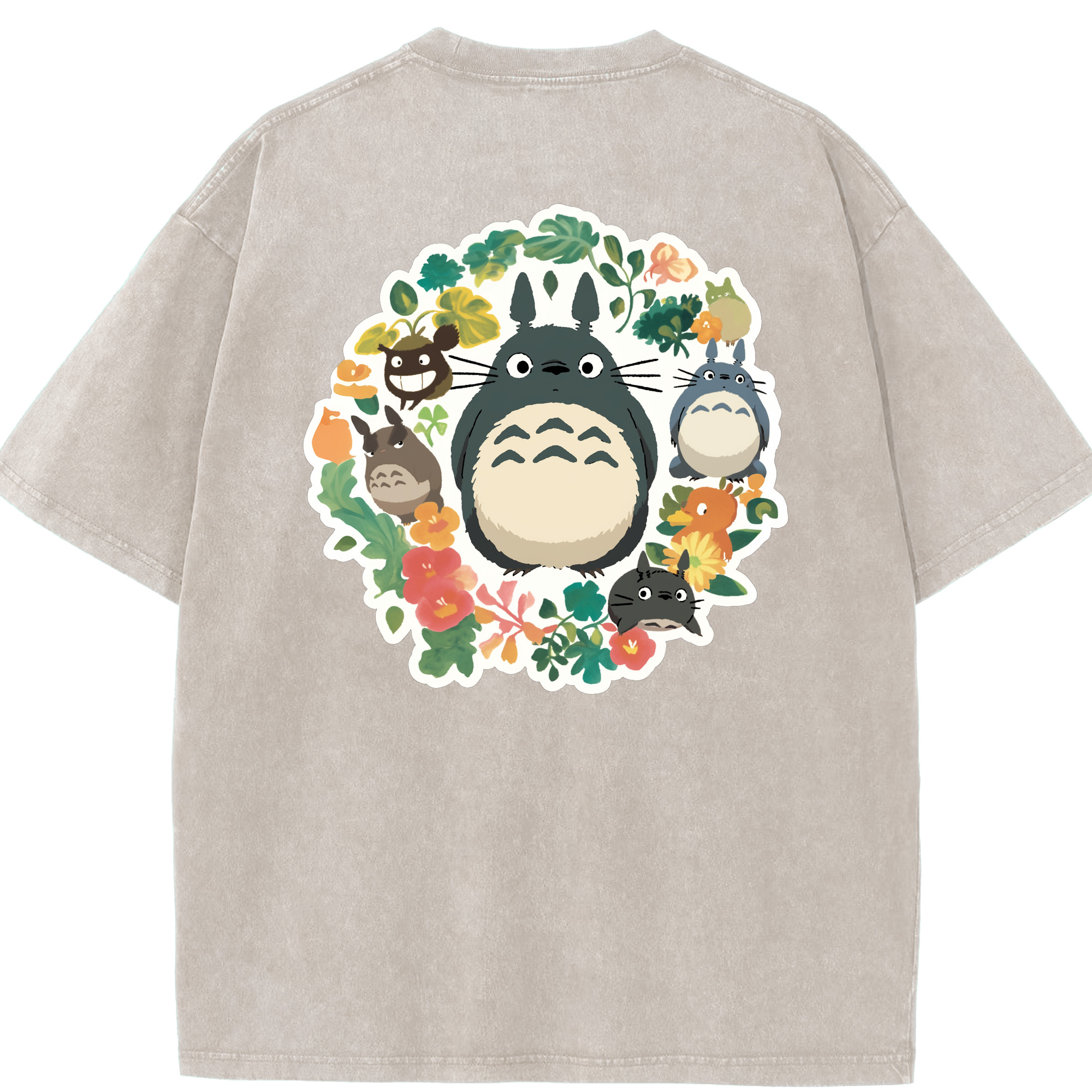 （画像用） となりのトトロ 草壁メイ 草壁サツキ My Neighbor Totoro Satsuki Kusakabe Mei Kusakabe 綿100% ヴィンテージ風 半袖Tシャツ（背面プリント）