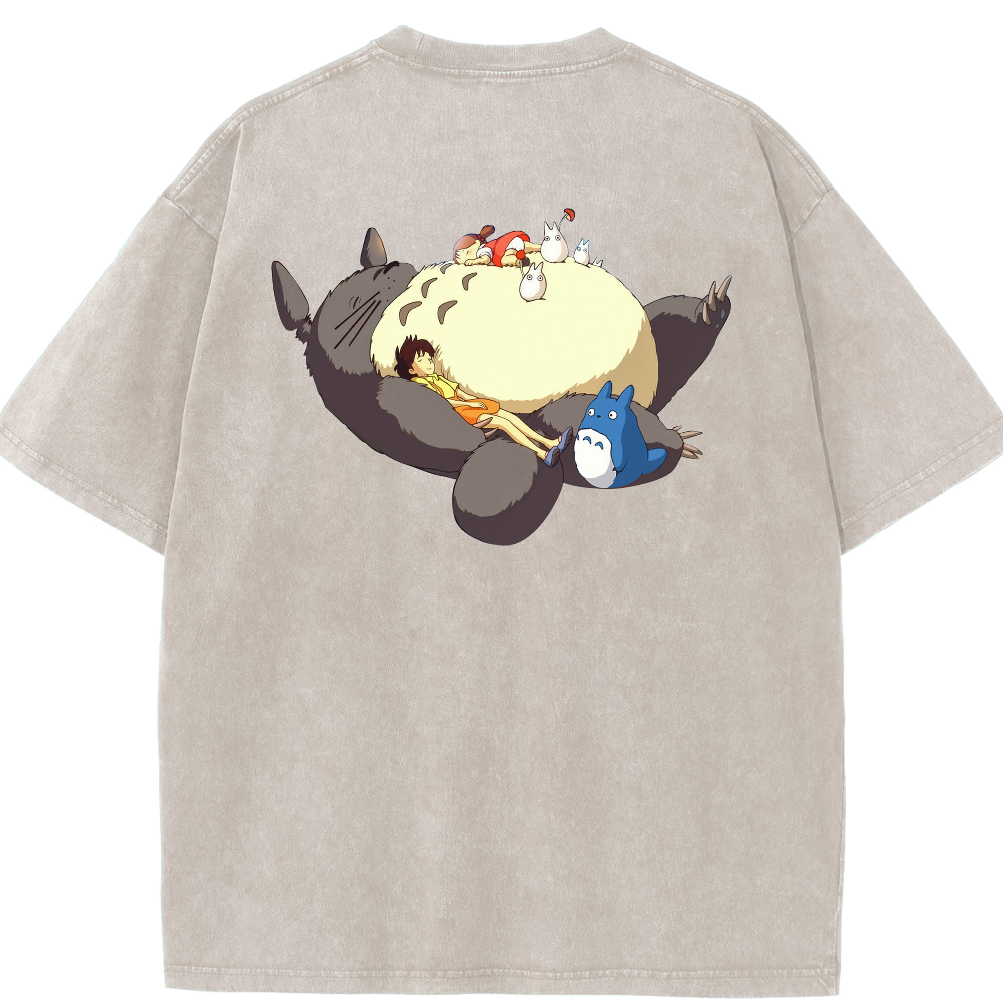 （画像用） となりのトトロ 草壁メイ 草壁サツキ My Neighbor Totoro Satsuki Kusakabe Mei Kusakabe 綿100% ヴィンテージ風 半袖Tシャツ（背面プリント）
