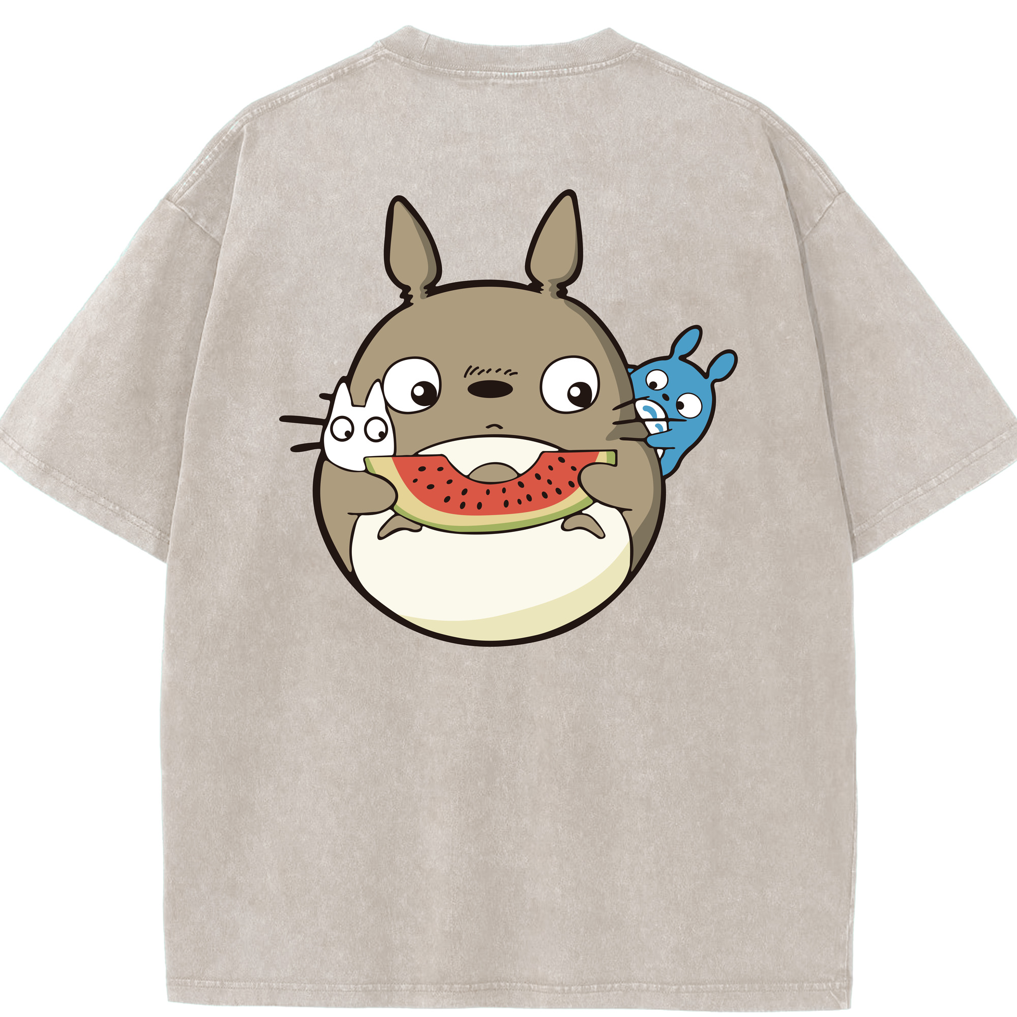 （画像用） となりのトトロ 草壁メイ 草壁サツキ My Neighbor Totoro Satsuki Kusakabe Mei Kusakabe 綿100% ヴィンテージ風 半袖Tシャツ（背面プリント）