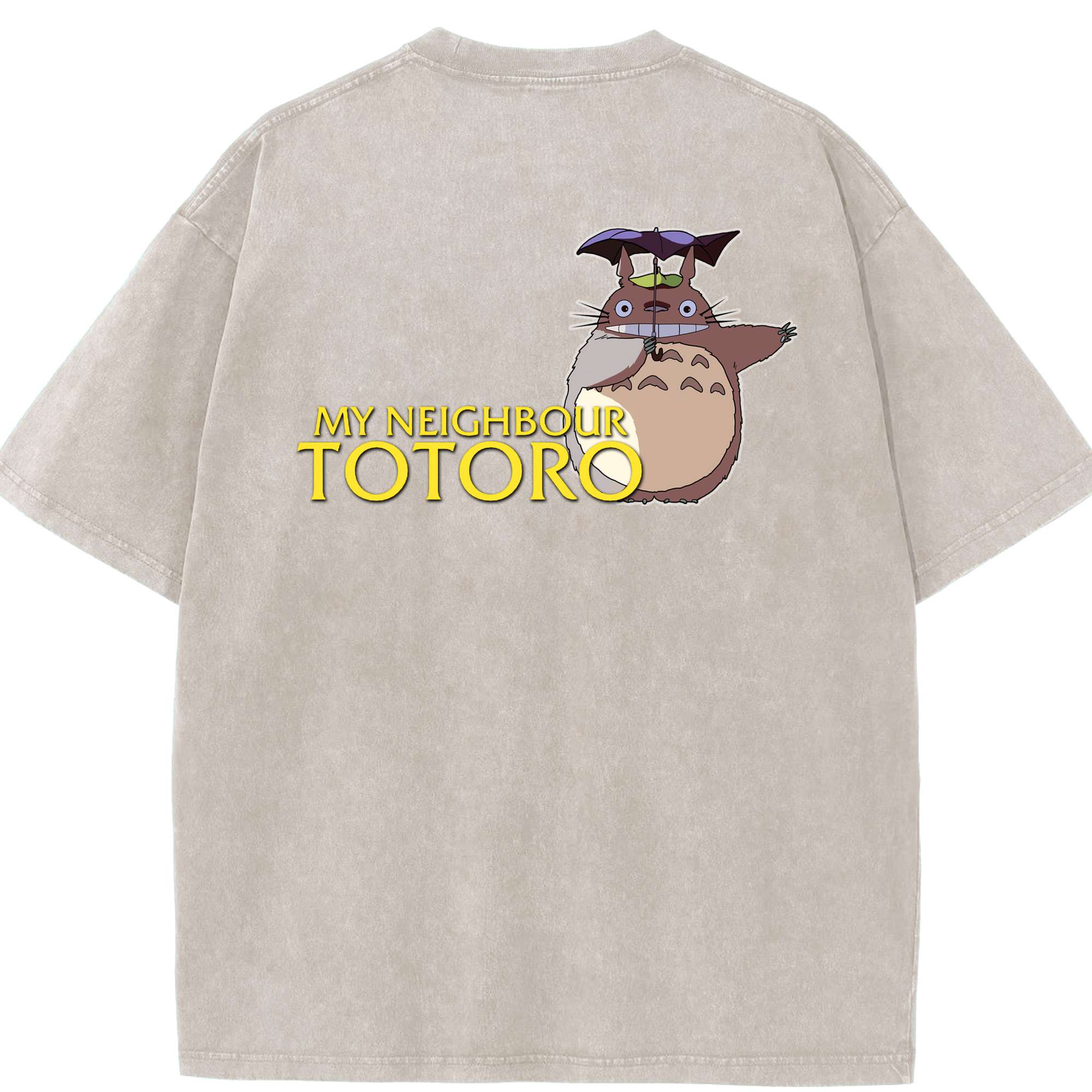 （画像用） となりのトトロ 草壁メイ 草壁サツキ My Neighbor Totoro Satsuki Kusakabe Mei Kusakabe 綿100% ヴィンテージ風 半袖Tシャツ（背面プリント）