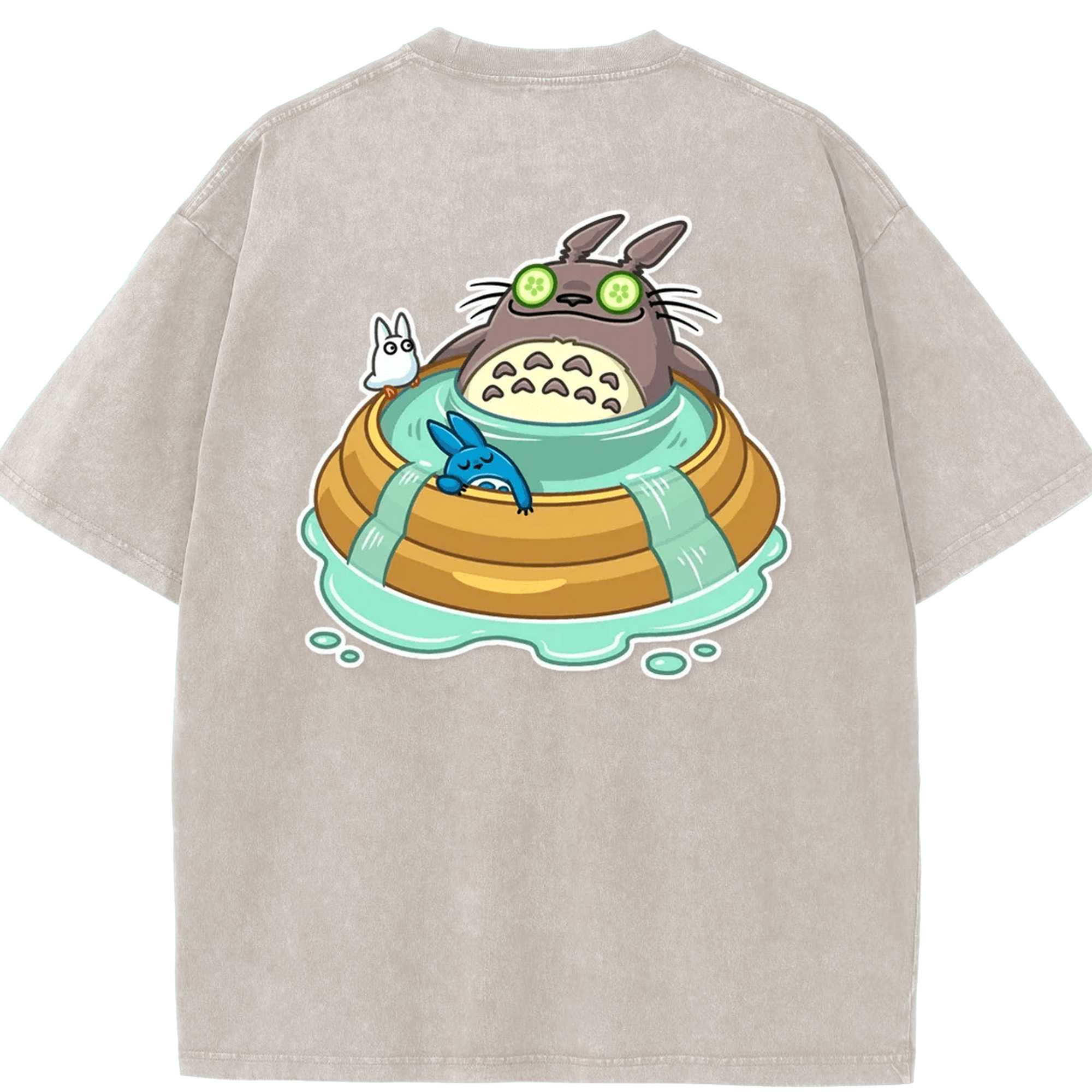 （画像用） となりのトトロ 草壁メイ 草壁サツキ My Neighbor Totoro Satsuki Kusakabe Mei Kusakabe 綿100% ヴィンテージ風 半袖Tシャツ（背面プリント）