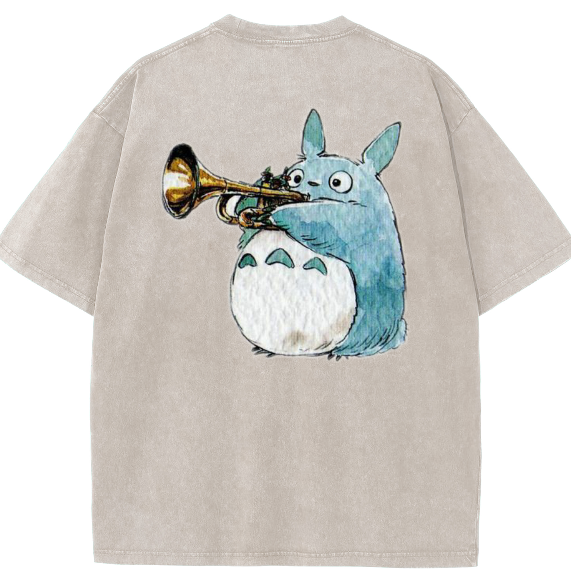 （画像用） となりのトトロ 草壁メイ 草壁サツキ My Neighbor Totoro Satsuki Kusakabe Mei Kusakabe 綿100% ヴィンテージ風 半袖Tシャツ（背面プリント）