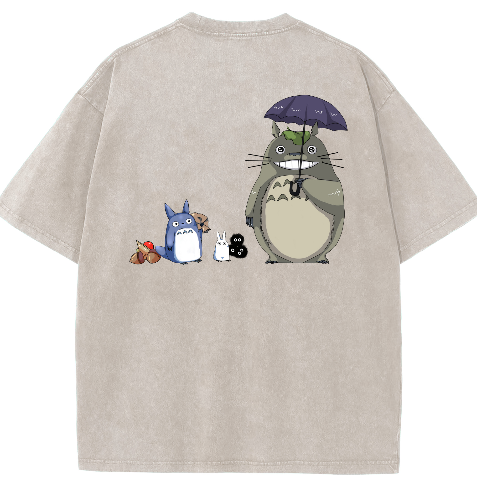 （画像用） となりのトトロ 草壁メイ 草壁サツキ My Neighbor Totoro Satsuki Kusakabe Mei Kusakabe 綿100% ヴィンテージ風 半袖Tシャツ（背面プリント）