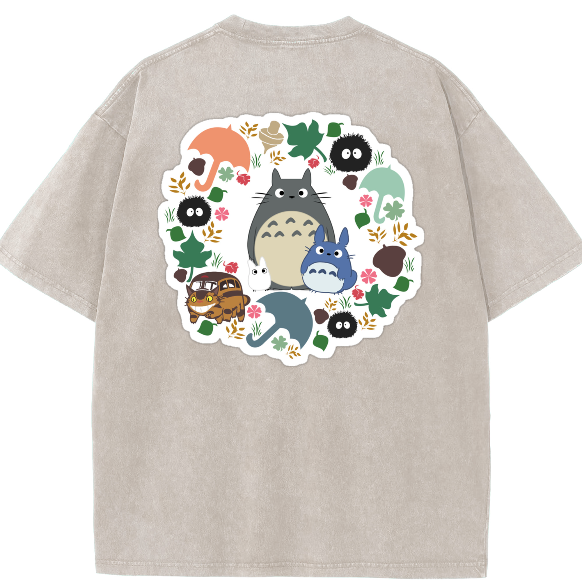 （画像用） となりのトトロ 草壁メイ 草壁サツキ My Neighbor Totoro Satsuki Kusakabe Mei Kusakabe 綿100% ヴィンテージ風 半袖Tシャツ（背面プリント）