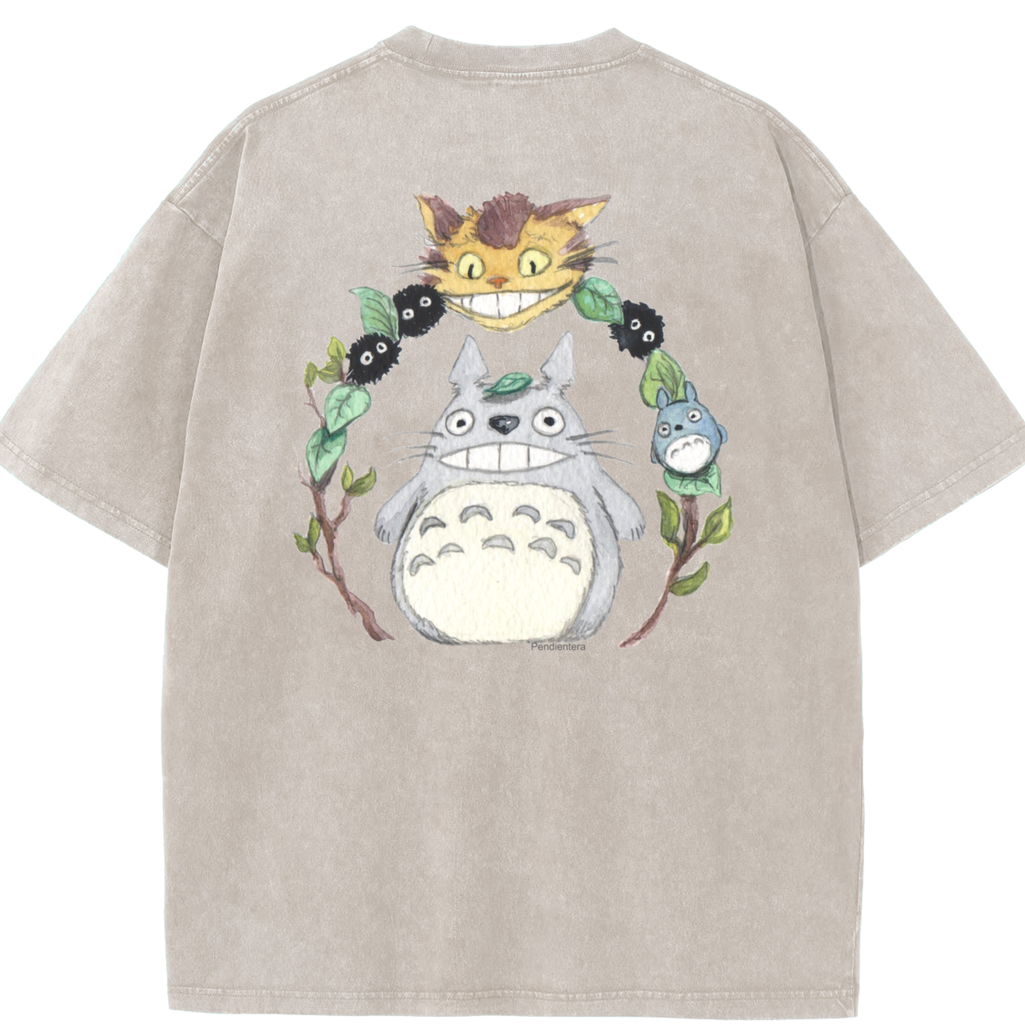 （画像用） となりのトトロ 草壁メイ 草壁サツキ My Neighbor Totoro Satsuki Kusakabe Mei Kusakabe 綿100% ヴィンテージ風 半袖Tシャツ（背面プリント）