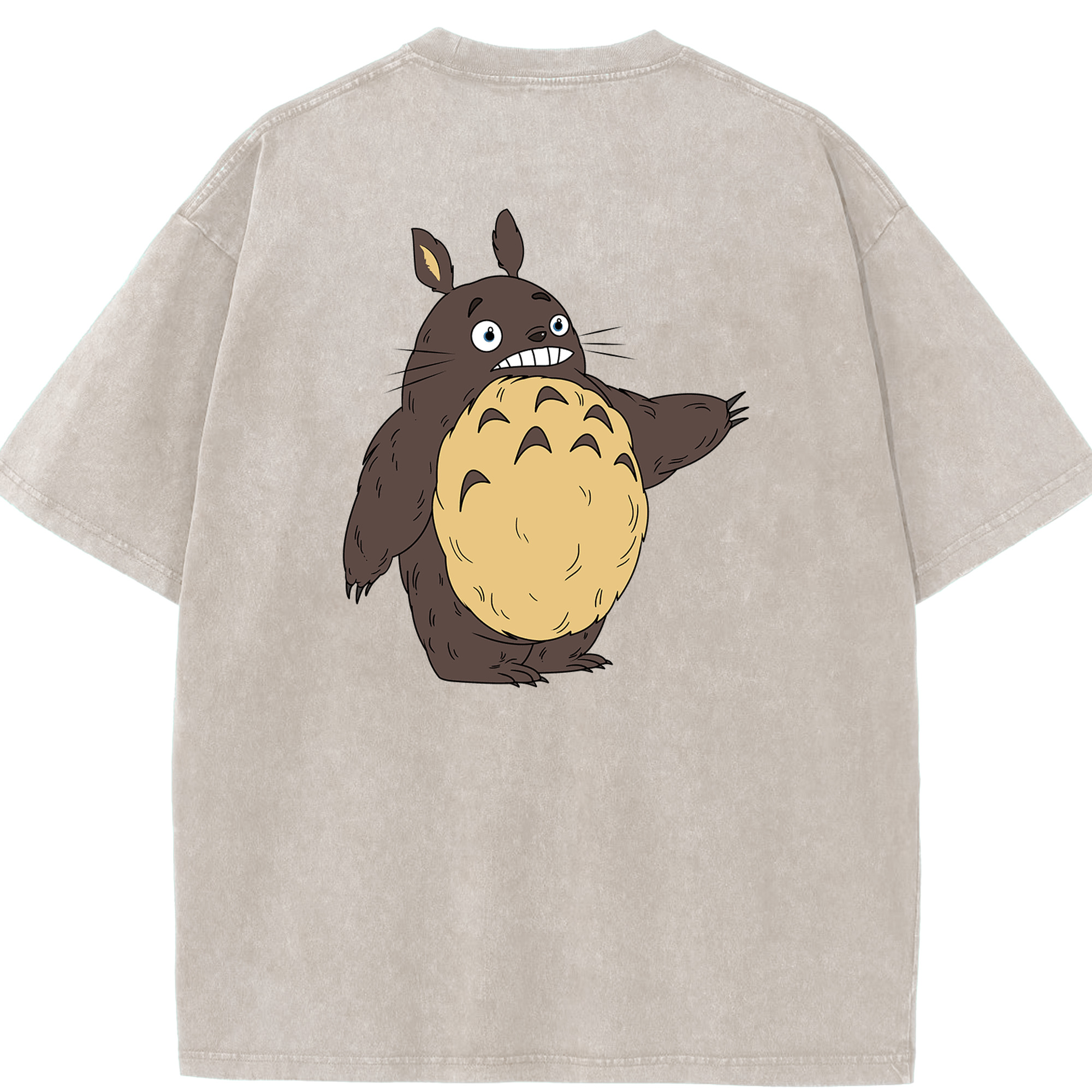 （画像用） となりのトトロ 草壁メイ 草壁サツキ My Neighbor Totoro Satsuki Kusakabe Mei Kusakabe 綿100% ヴィンテージ風 半袖Tシャツ（背面プリント）