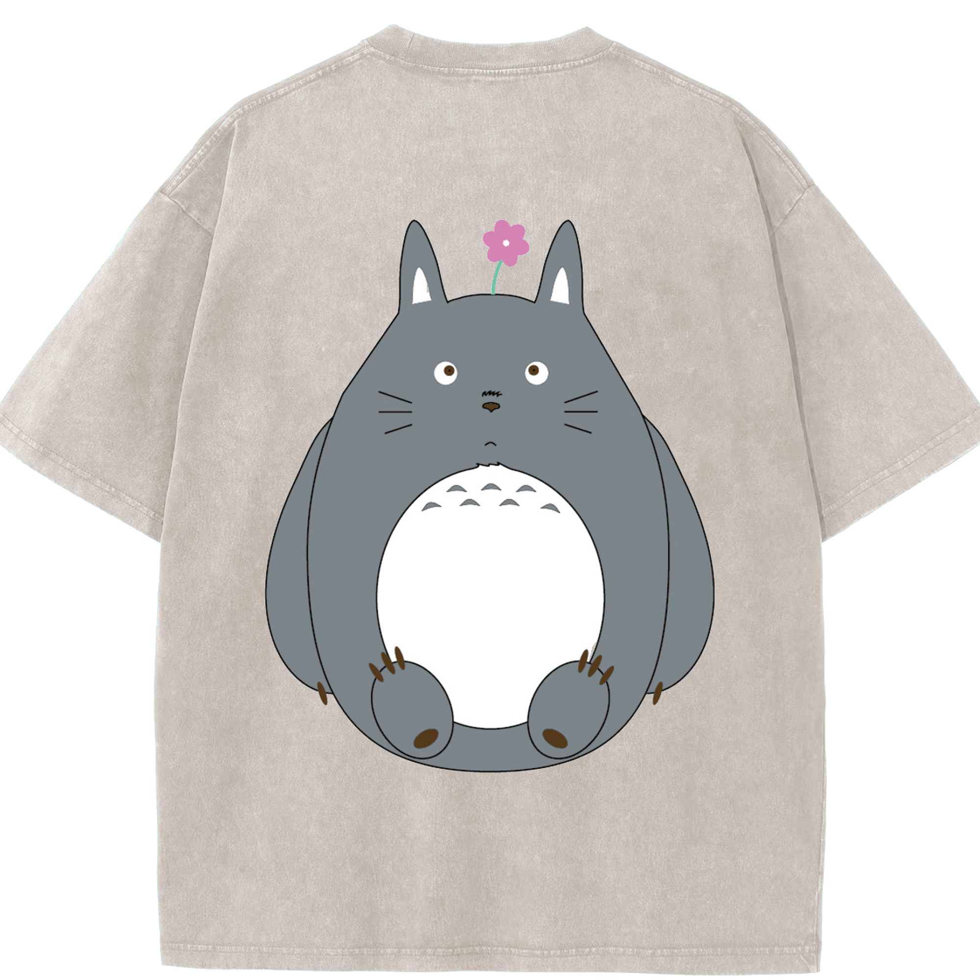 （画像用） となりのトトロ 草壁メイ 草壁サツキ My Neighbor Totoro Satsuki Kusakabe Mei Kusakabe 綿100% ヴィンテージ風 半袖Tシャツ（背面プリント）
