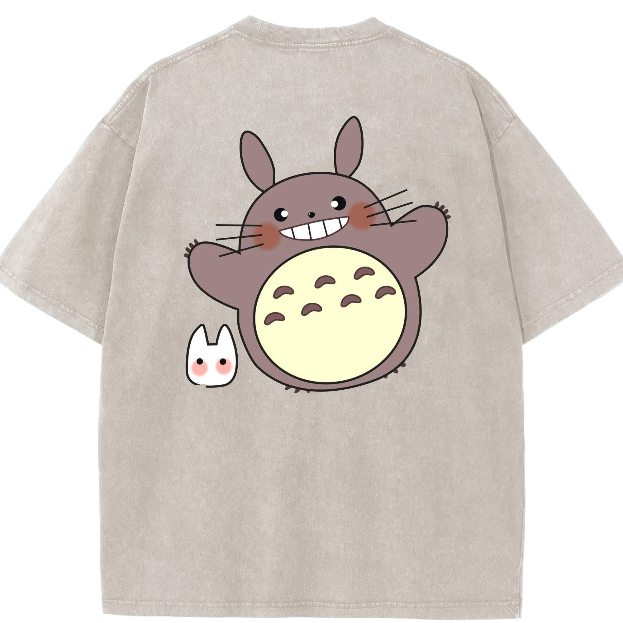 （画像用） となりのトトロ 草壁メイ 草壁サツキ My Neighbor Totoro Satsuki Kusakabe Mei Kusakabe 綿100% ヴィンテージ風 半袖Tシャツ（背面プリント）