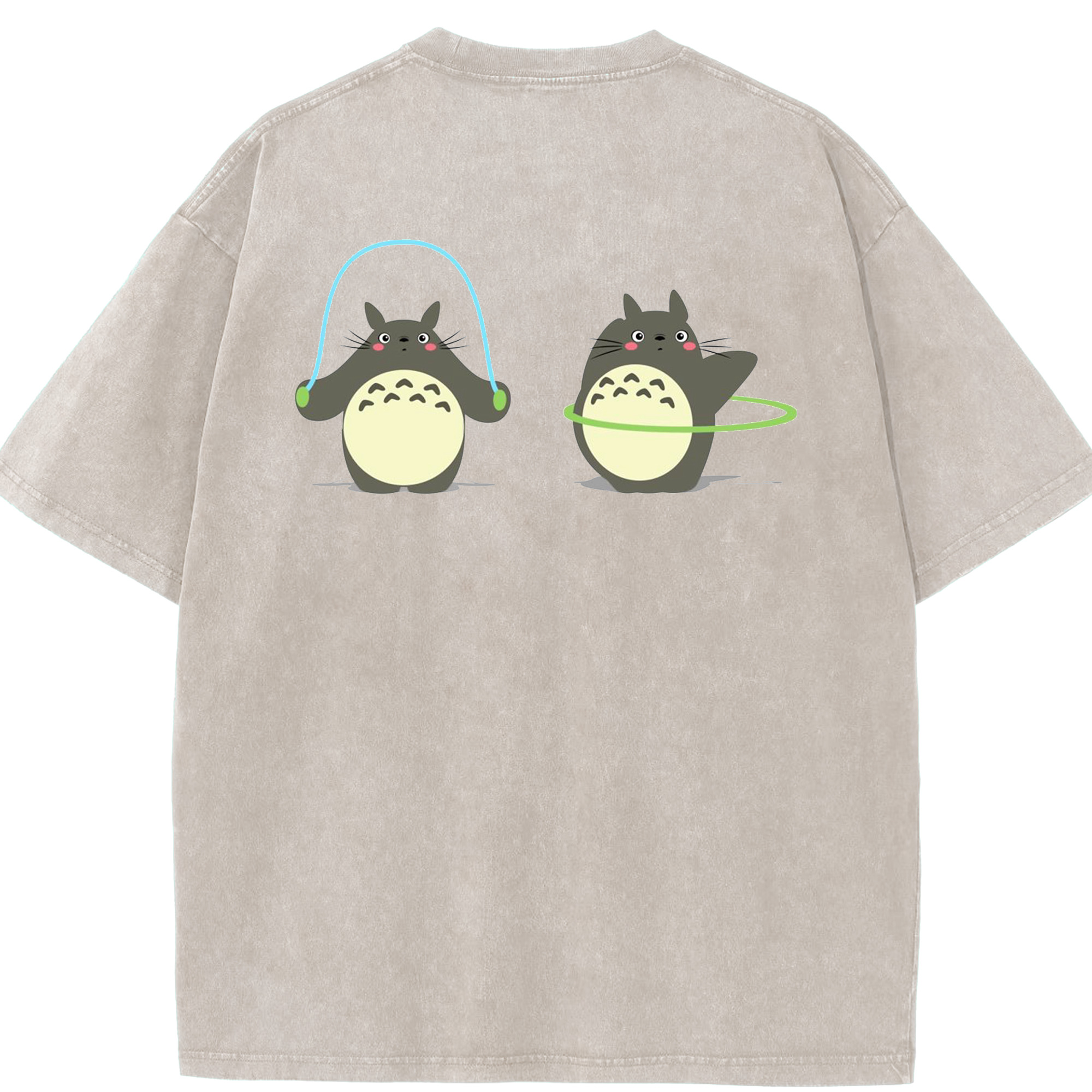 （画像用） となりのトトロ 草壁メイ 草壁サツキ My Neighbor Totoro Satsuki Kusakabe Mei Kusakabe 綿100% ヴィンテージ風 半袖Tシャツ（背面プリント）