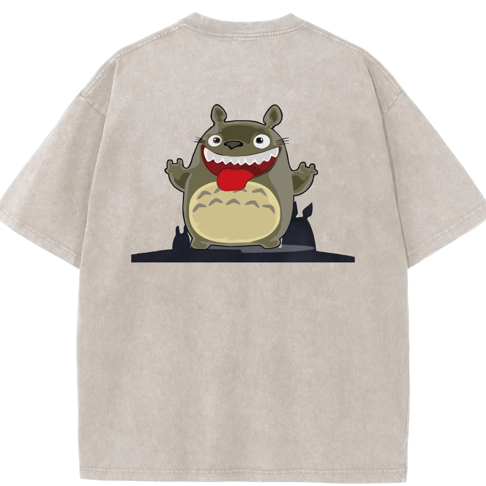 （画像用） となりのトトロ 草壁メイ 草壁サツキ My Neighbor Totoro Satsuki Kusakabe Mei Kusakabe 綿100% ヴィンテージ風 半袖Tシャツ（背面プリント）