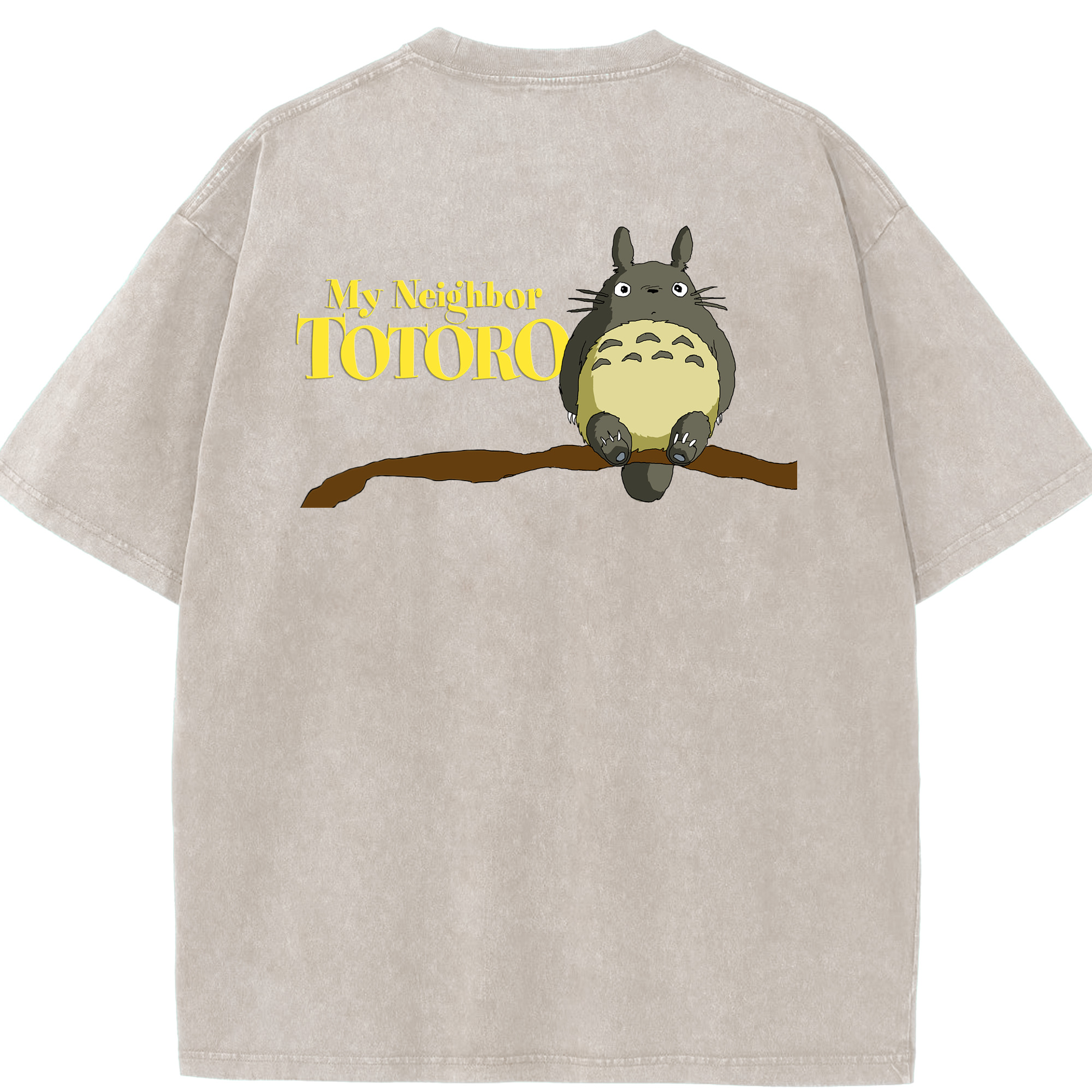 （画像用） となりのトトロ 草壁メイ 草壁サツキ My Neighbor Totoro Satsuki Kusakabe Mei Kusakabe 綿100% ヴィンテージ風 半袖Tシャツ（背面プリント）