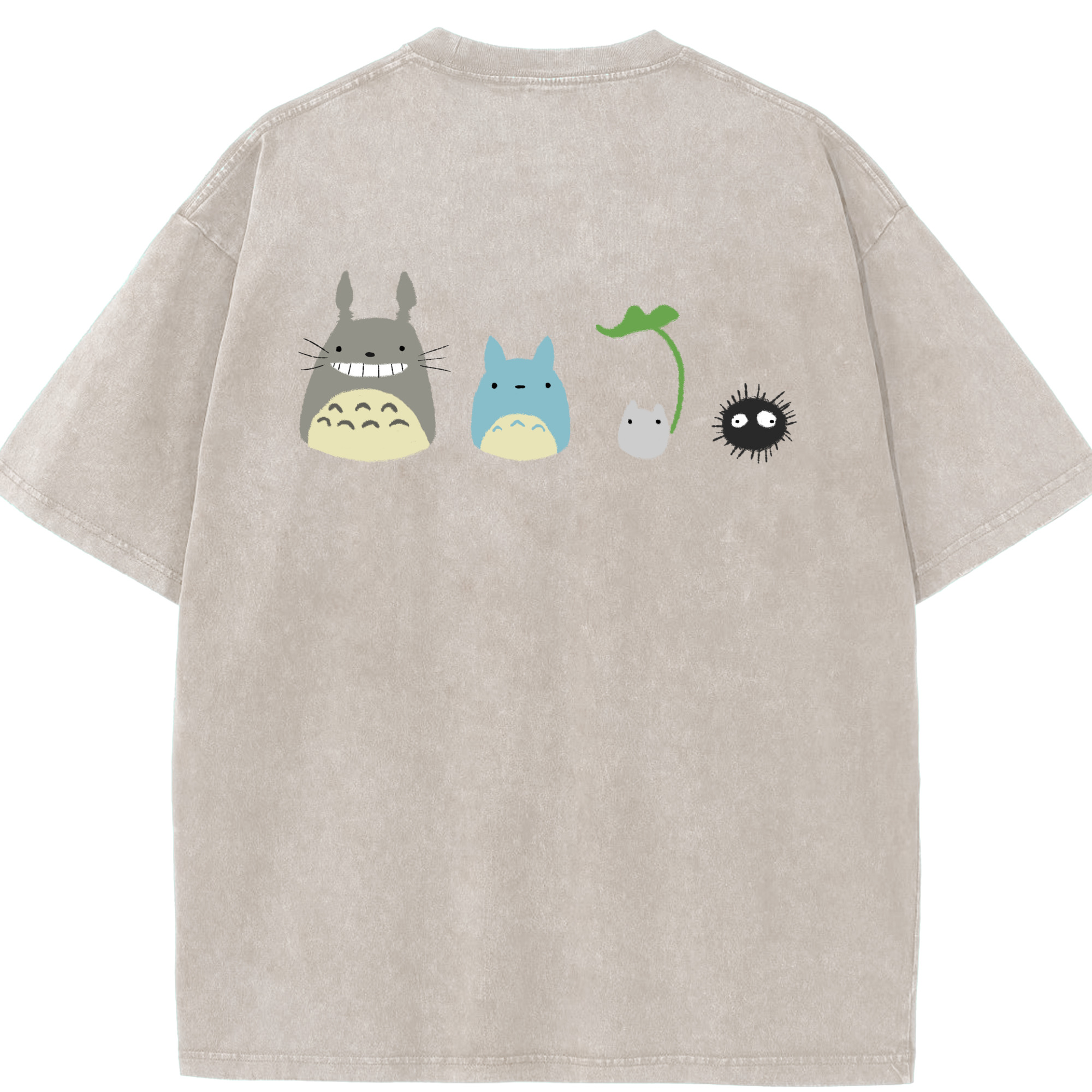 （画像用） となりのトトロ 草壁メイ 草壁サツキ My Neighbor Totoro Satsuki Kusakabe Mei Kusakabe 綿100% ヴィンテージ風 半袖Tシャツ（背面プリント）