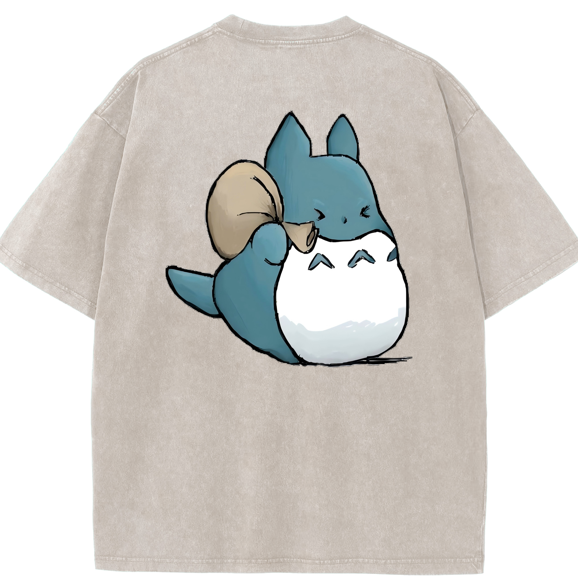 （画像用） となりのトトロ 草壁メイ 草壁サツキ My Neighbor Totoro Satsuki Kusakabe Mei Kusakabe 綿100% ヴィンテージ風 半袖Tシャツ（背面プリント）