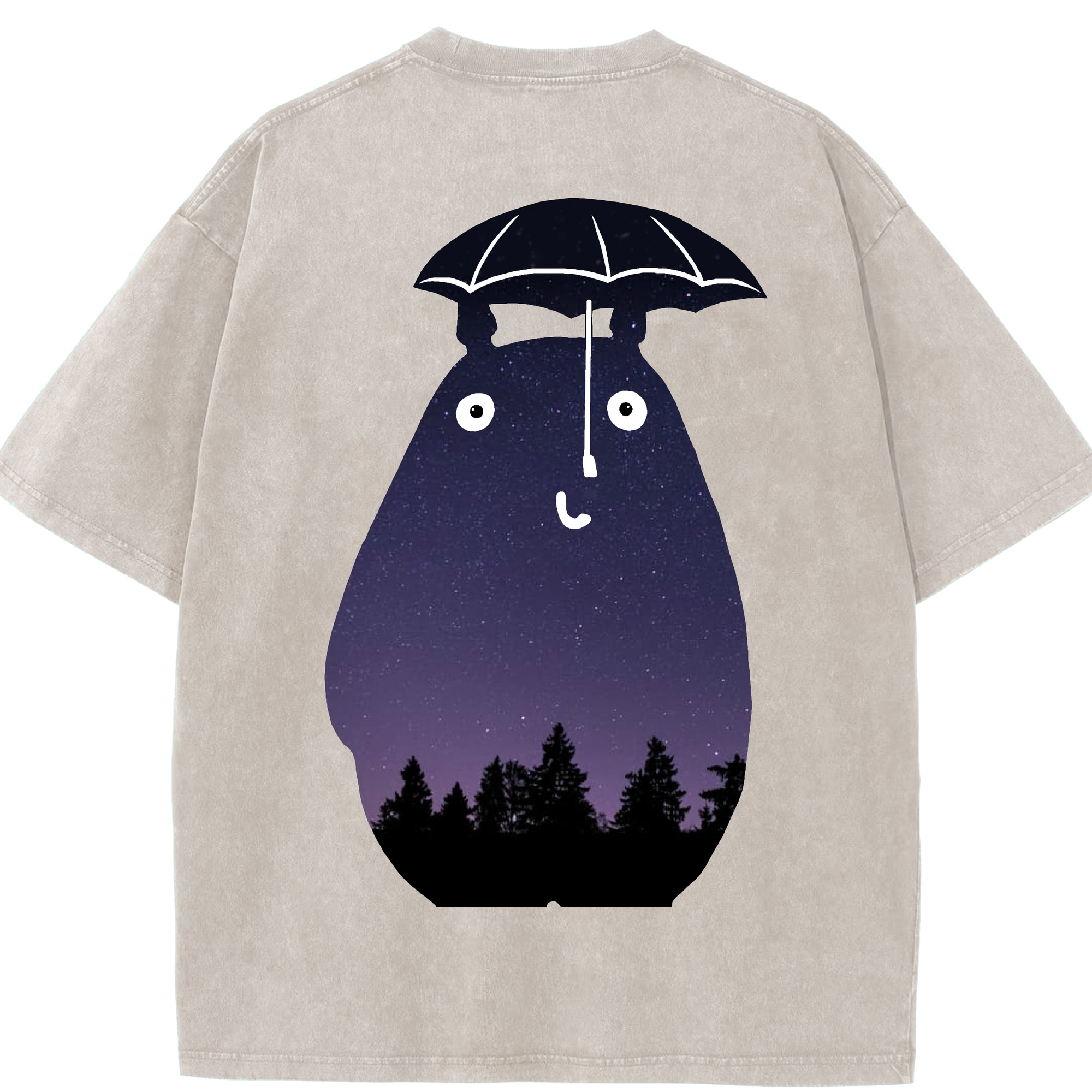 （画像用） となりのトトロ 草壁メイ 草壁サツキ My Neighbor Totoro Satsuki Kusakabe Mei Kusakabe 綿100% ヴィンテージ風 半袖Tシャツ（背面プリント）