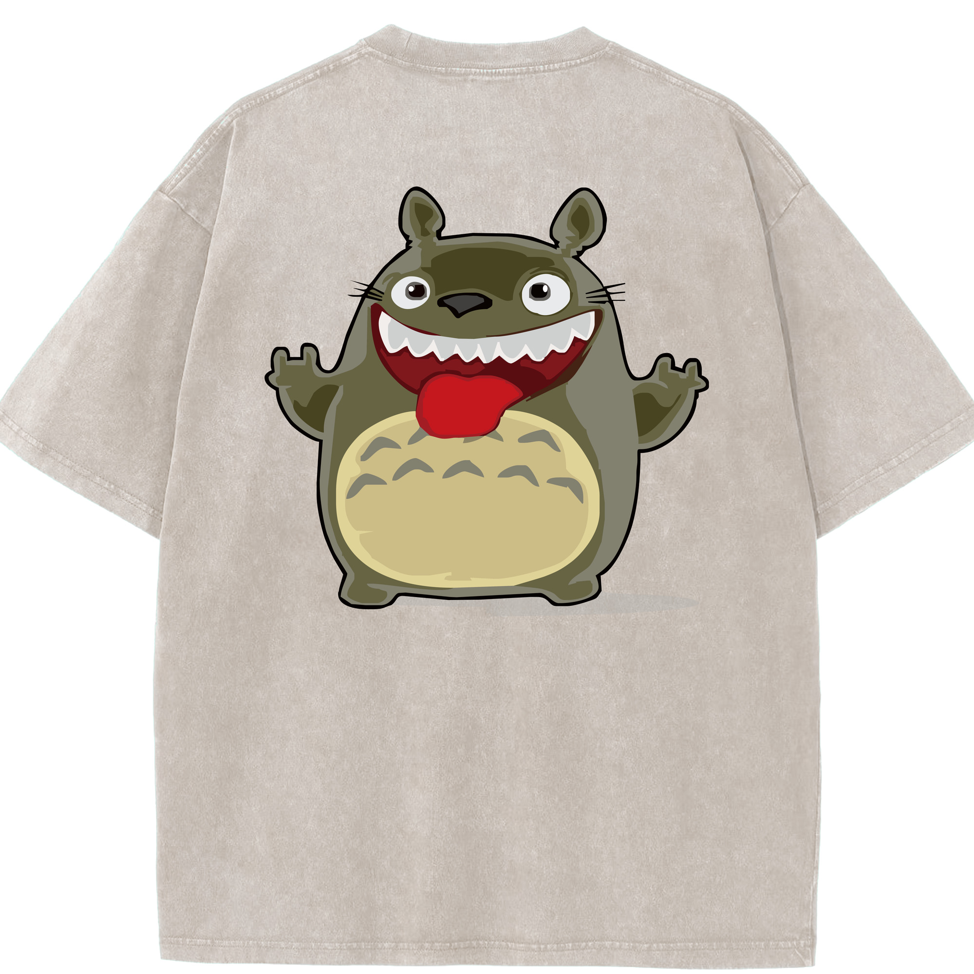（画像用） となりのトトロ 草壁メイ 草壁サツキ My Neighbor Totoro Satsuki Kusakabe Mei Kusakabe 綿100% ヴィンテージ風 半袖Tシャツ（背面プリント）