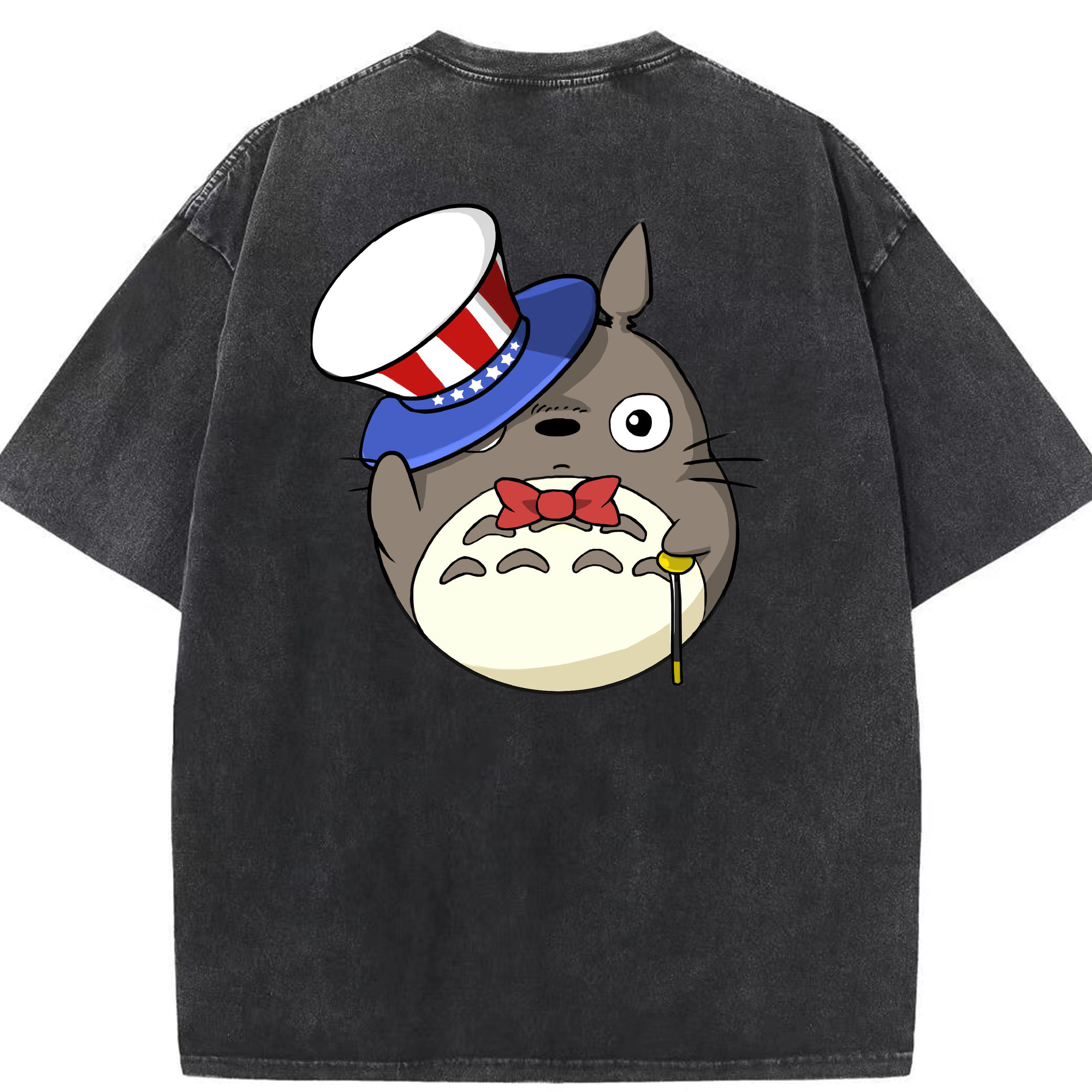 （画像用） となりのトトロ 草壁メイ 草壁サツキ My Neighbor Totoro Satsuki Kusakabe Mei Kusakabe 綿100% ヴィンテージ風 半袖Tシャツ（背面プリント）