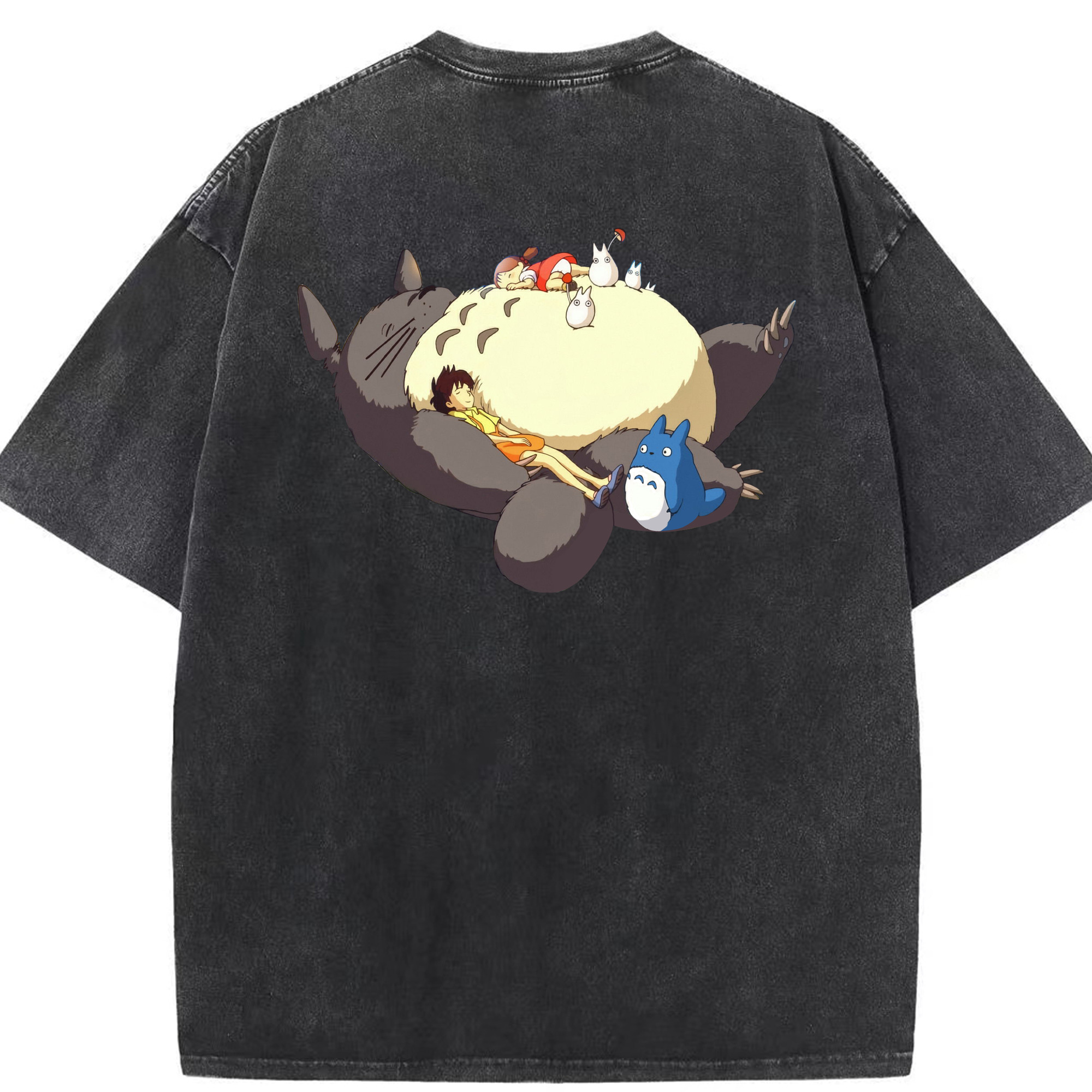 （画像用） となりのトトロ 草壁メイ 草壁サツキ My Neighbor Totoro Satsuki Kusakabe Mei Kusakabe 綿100% ヴィンテージ風 半袖Tシャツ（背面プリント）
