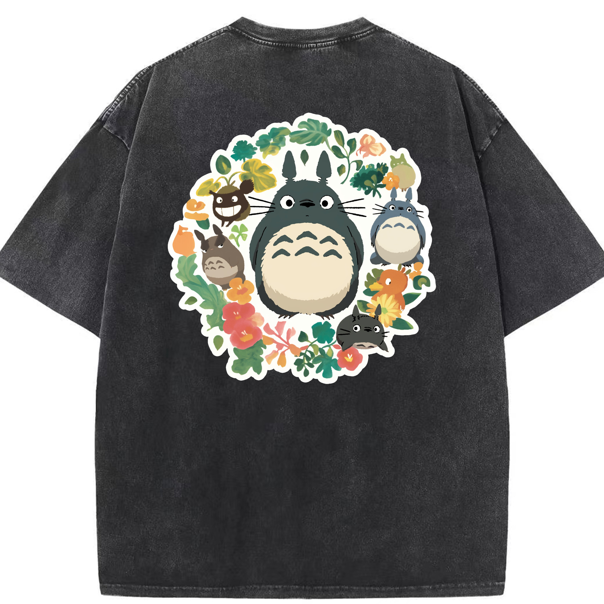 （画像用） となりのトトロ 草壁メイ 草壁サツキ My Neighbor Totoro Satsuki Kusakabe Mei Kusakabe 綿100% ヴィンテージ風 半袖Tシャツ（背面プリント）