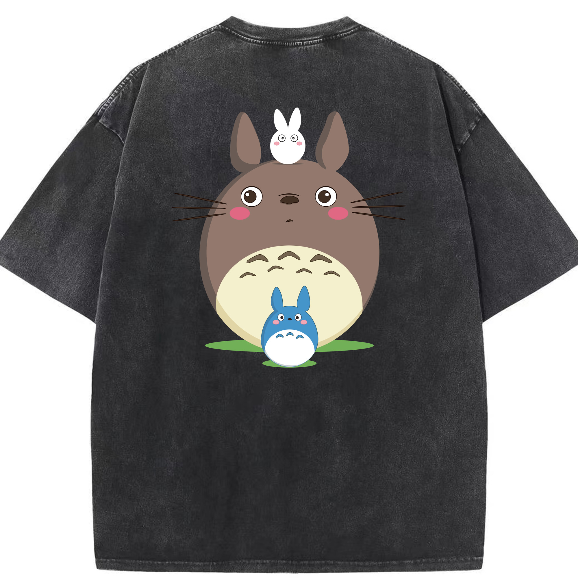 （画像用） となりのトトロ 草壁メイ 草壁サツキ My Neighbor Totoro Satsuki Kusakabe Mei Kusakabe 綿100% ヴィンテージ風 半袖Tシャツ（背面プリント）