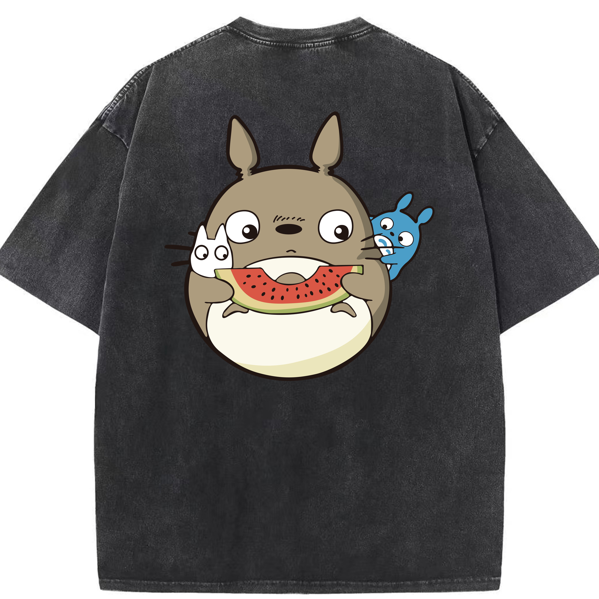 （画像用） となりのトトロ 草壁メイ 草壁サツキ My Neighbor Totoro Satsuki Kusakabe Mei Kusakabe 綿100% ヴィンテージ風 半袖Tシャツ（背面プリント）
