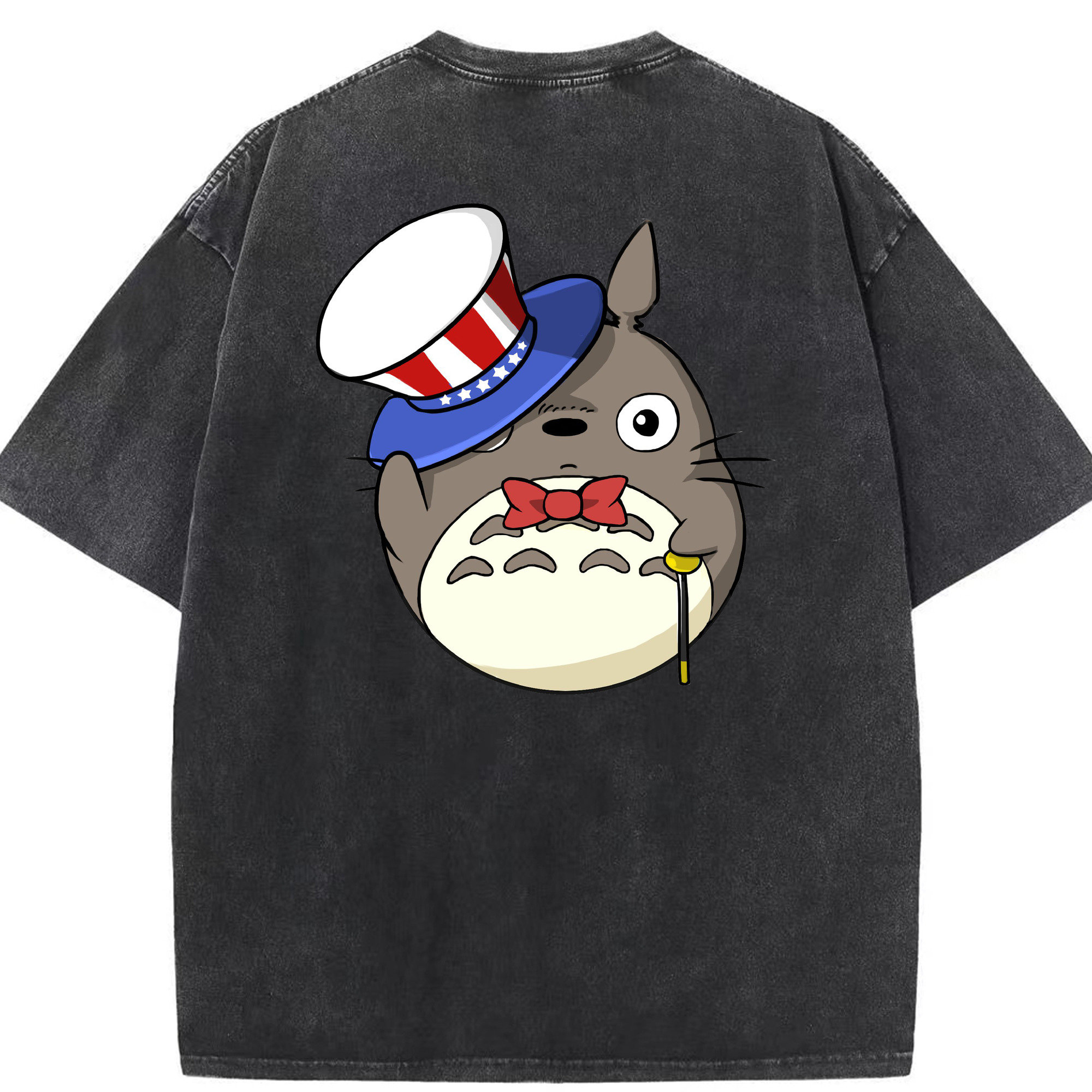 （画像用） となりのトトロ 草壁メイ 草壁サツキ My Neighbor Totoro Satsuki Kusakabe Mei Kusakabe 綿100% ヴィンテージ風 半袖Tシャツ（背面プリント）