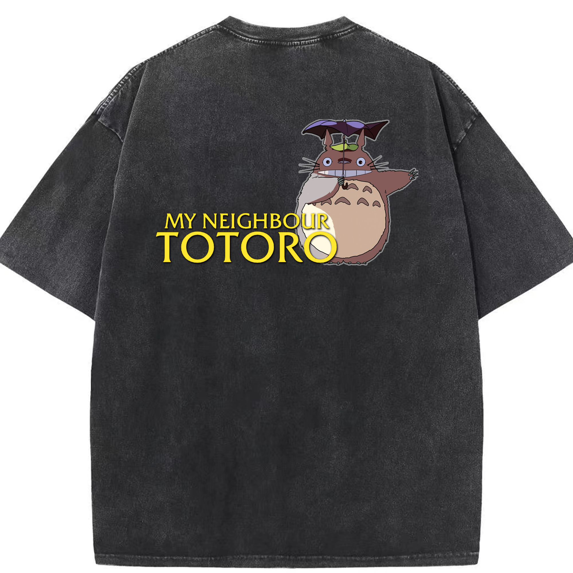 （画像用） となりのトトロ 草壁メイ 草壁サツキ My Neighbor Totoro Satsuki Kusakabe Mei Kusakabe 綿100% ヴィンテージ風 半袖Tシャツ（背面プリント）