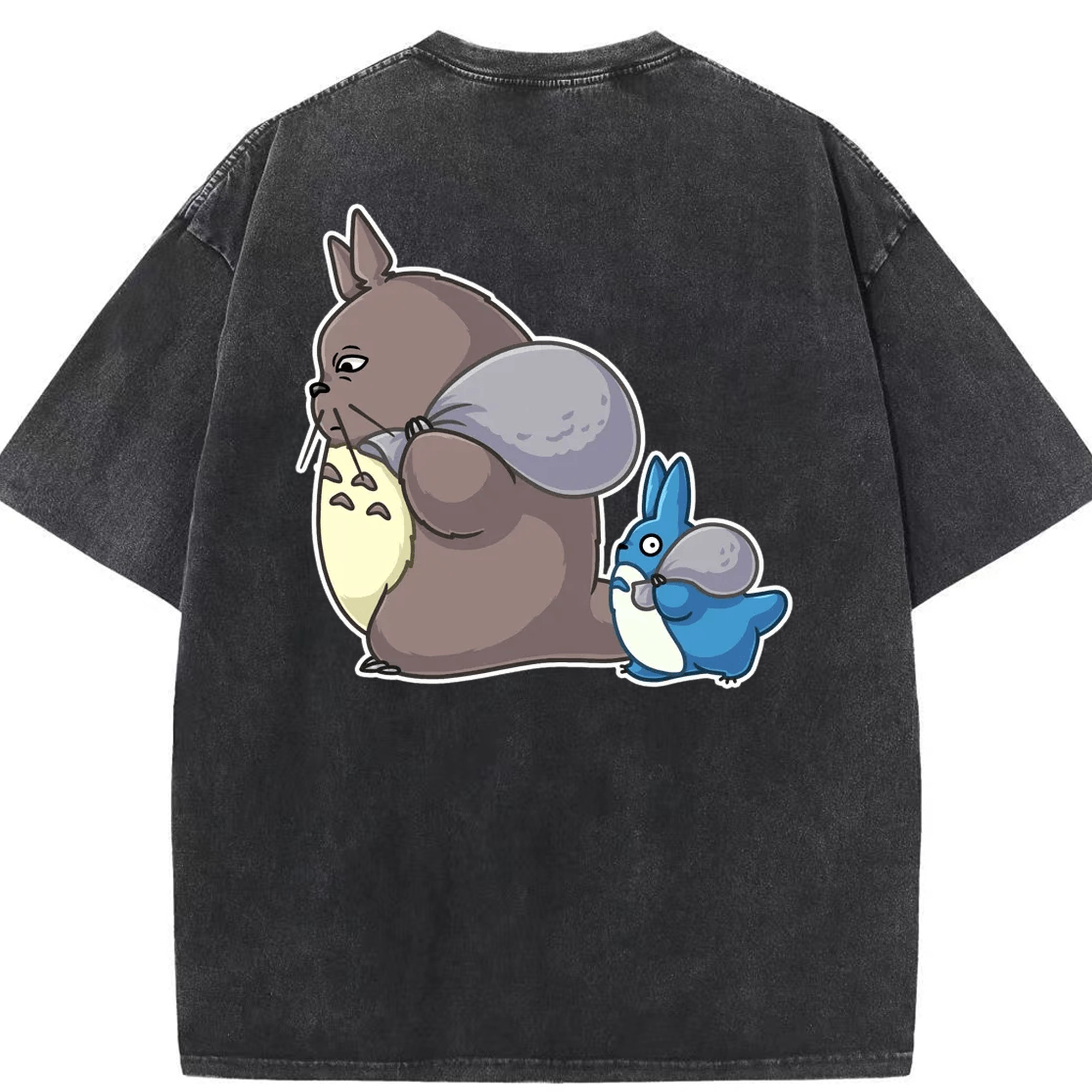 （画像用） となりのトトロ 草壁メイ 草壁サツキ My Neighbor Totoro Satsuki Kusakabe Mei Kusakabe 綿100% ヴィンテージ風 半袖Tシャツ（背面プリント）