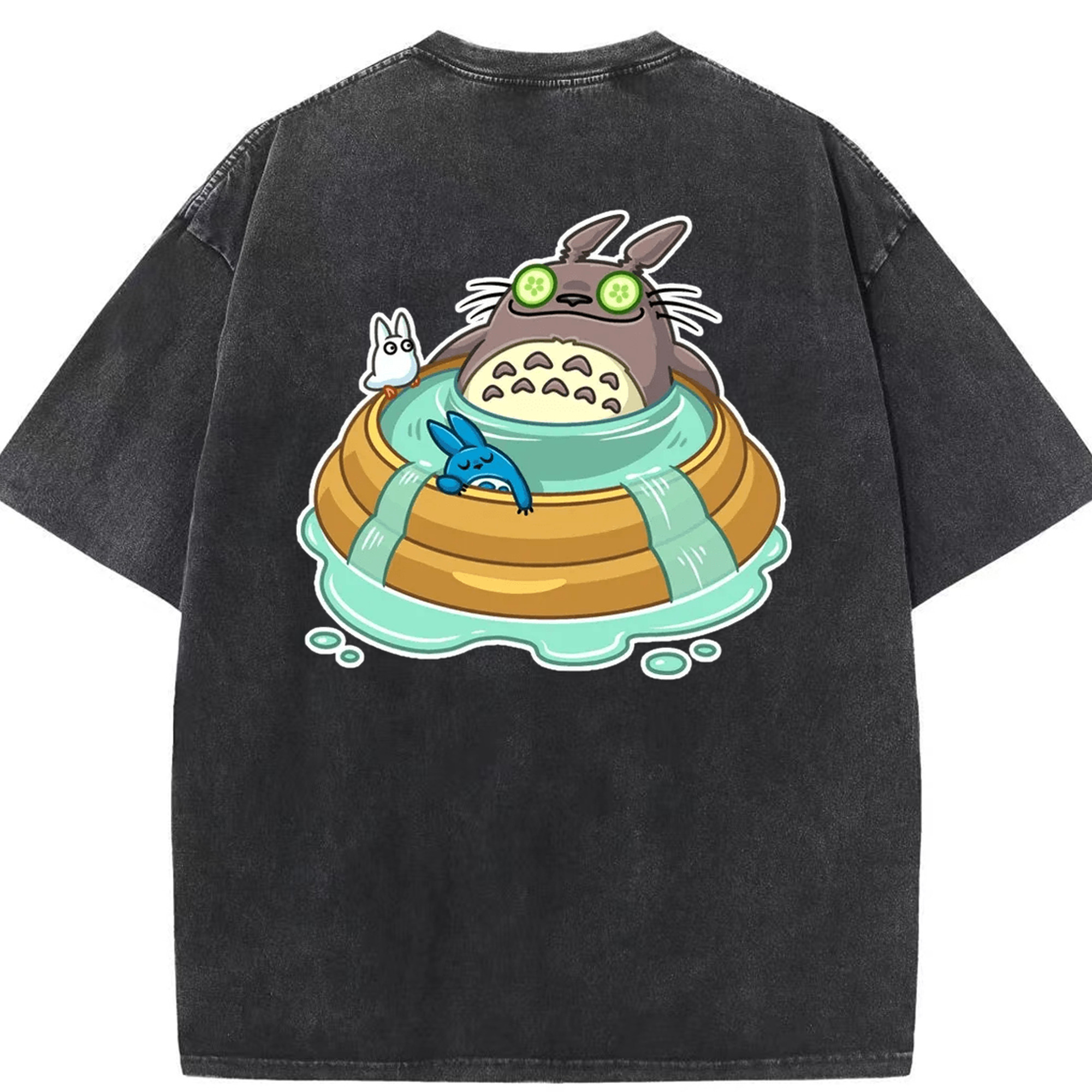 （画像用） となりのトトロ 草壁メイ 草壁サツキ My Neighbor Totoro Satsuki Kusakabe Mei Kusakabe 綿100% ヴィンテージ風 半袖Tシャツ（背面プリント）