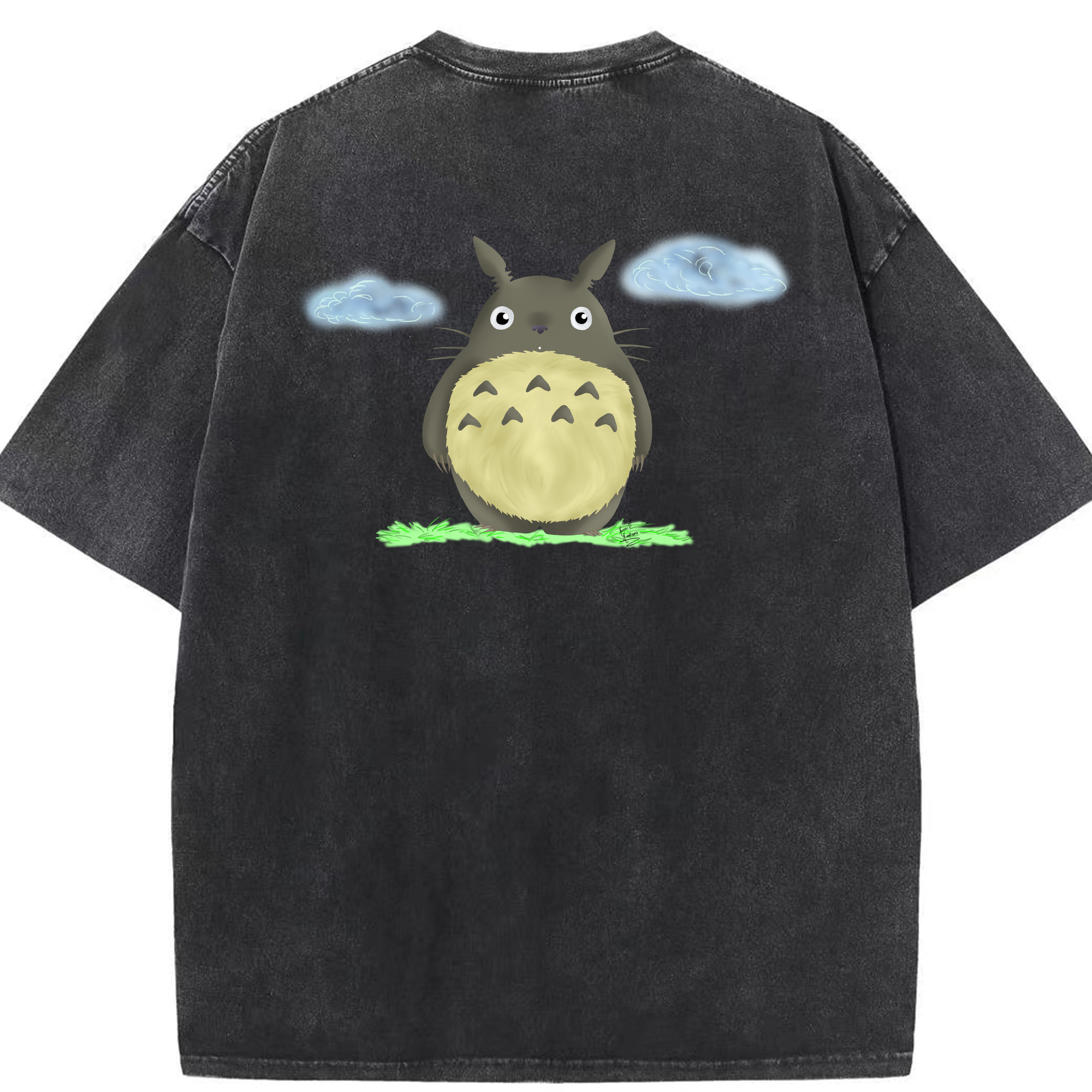 （画像用） となりのトトロ 草壁メイ 草壁サツキ My Neighbor Totoro Satsuki Kusakabe Mei Kusakabe 綿100% ヴィンテージ風 半袖Tシャツ（背面プリント）