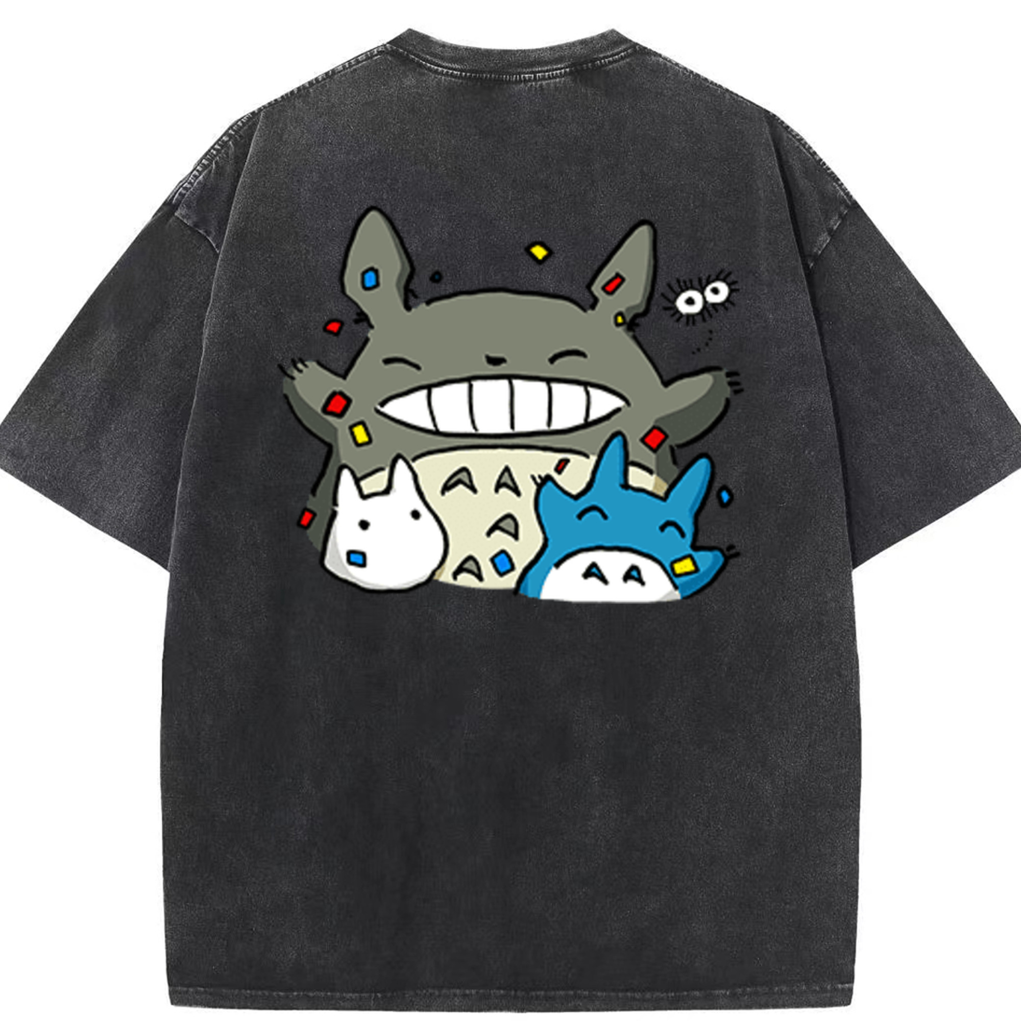 （画像用） となりのトトロ 草壁メイ 草壁サツキ My Neighbor Totoro Satsuki Kusakabe Mei Kusakabe 綿100% ヴィンテージ風 半袖Tシャツ（背面プリント）
