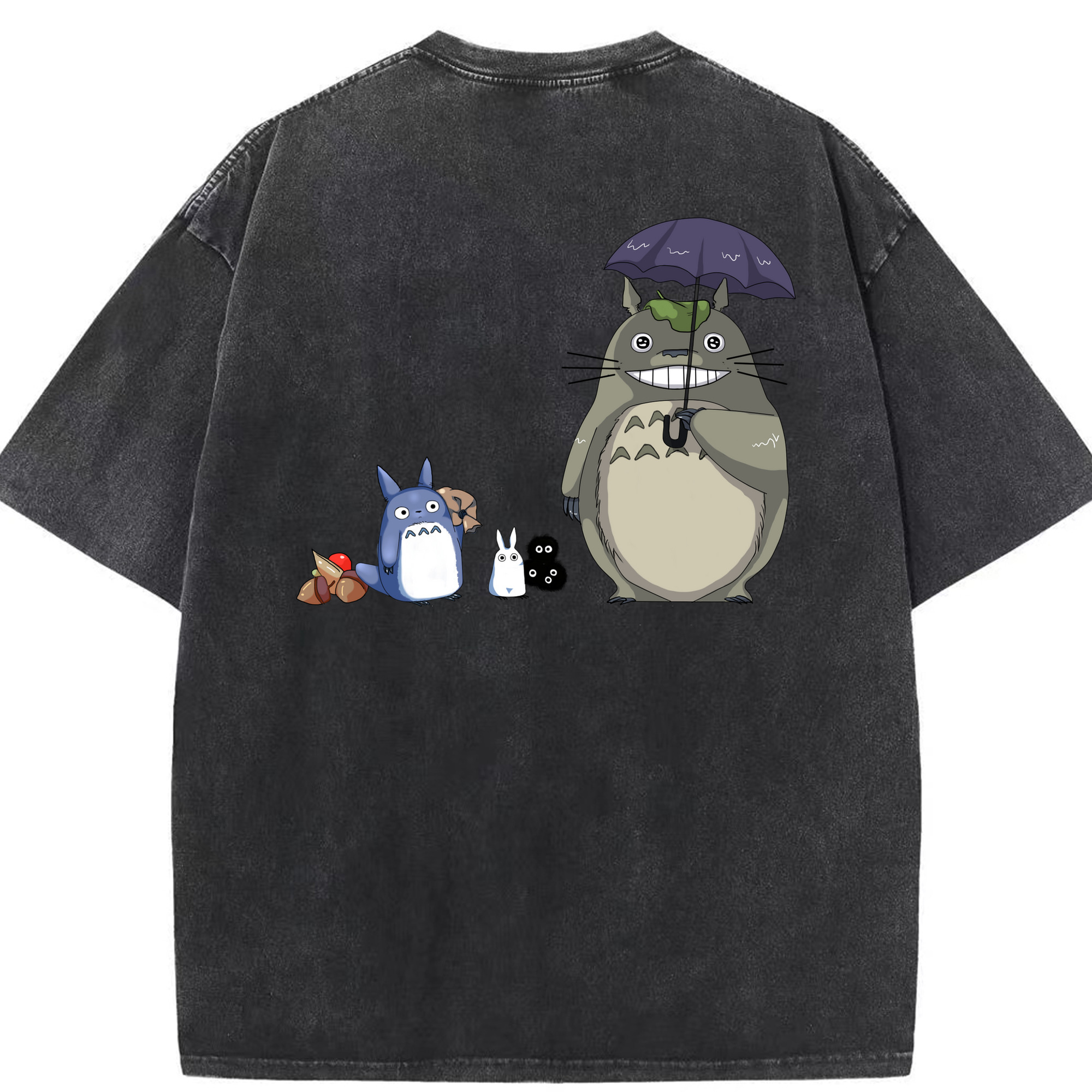 （画像用） となりのトトロ 草壁メイ 草壁サツキ My Neighbor Totoro Satsuki Kusakabe Mei Kusakabe 綿100% ヴィンテージ風 半袖Tシャツ（背面プリント）