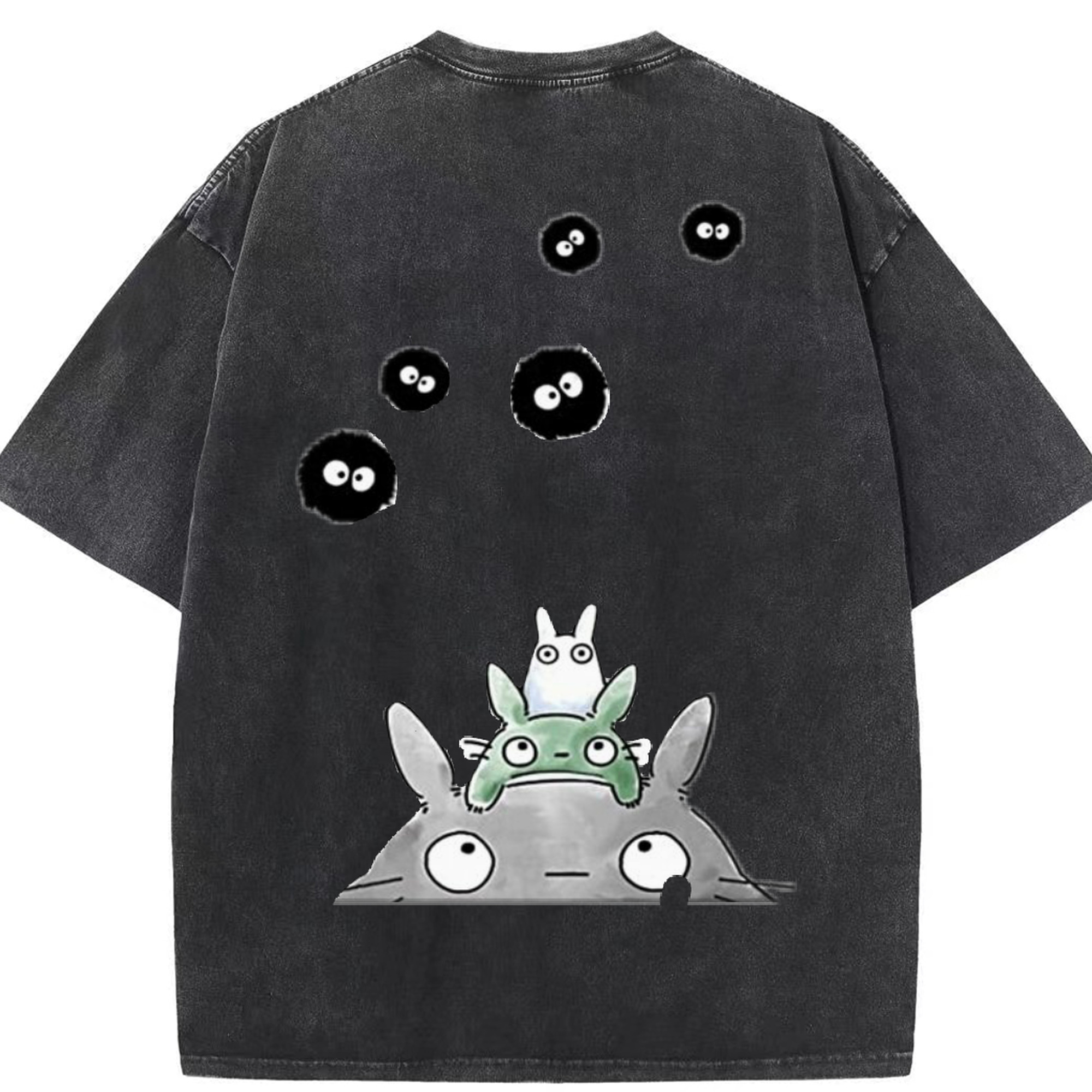 （画像用） となりのトトロ 草壁メイ 草壁サツキ My Neighbor Totoro Satsuki Kusakabe Mei Kusakabe 綿100% ヴィンテージ風 半袖Tシャツ（背面プリント）