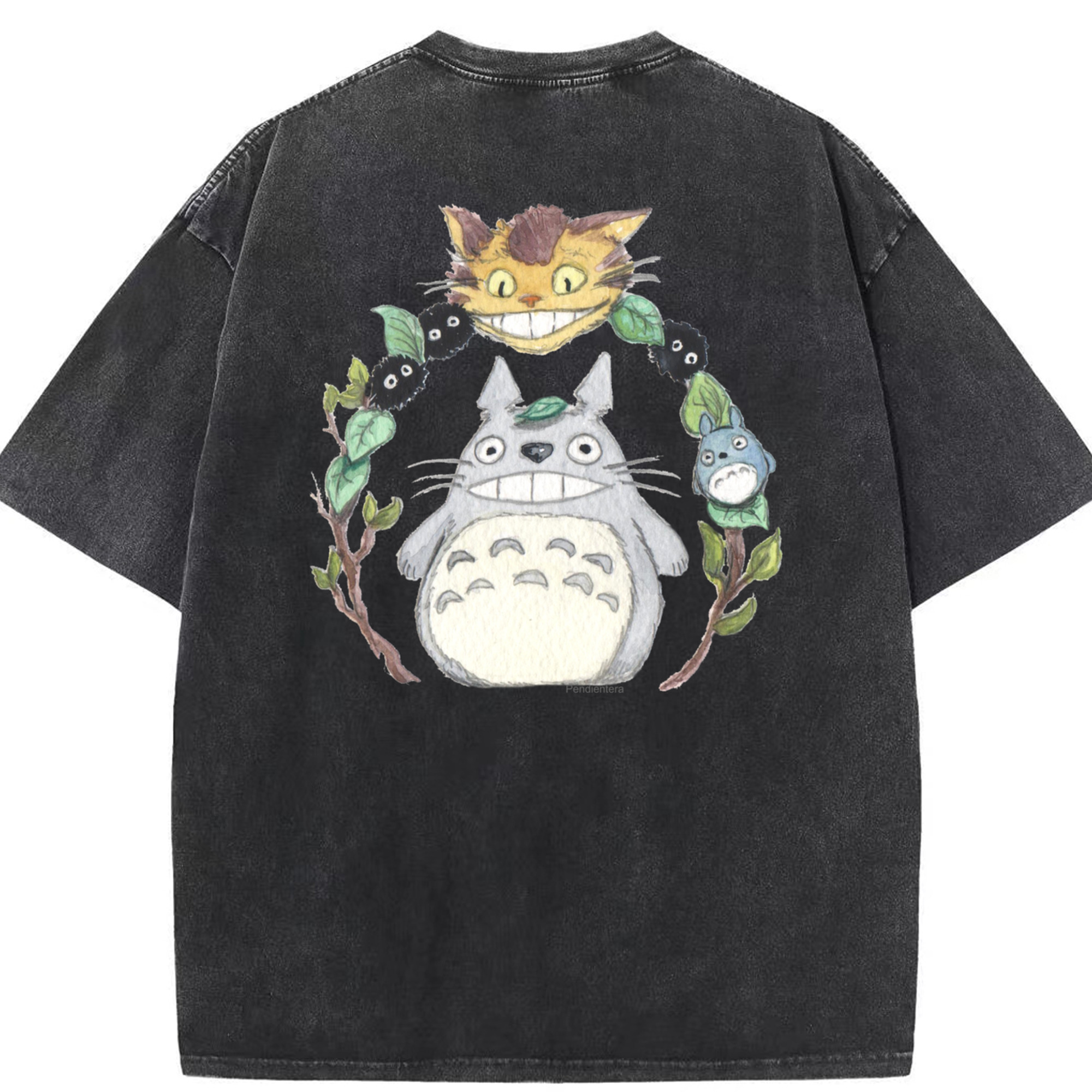（画像用） となりのトトロ 草壁メイ 草壁サツキ My Neighbor Totoro Satsuki Kusakabe Mei Kusakabe 綿100% ヴィンテージ風 半袖Tシャツ（背面プリント）