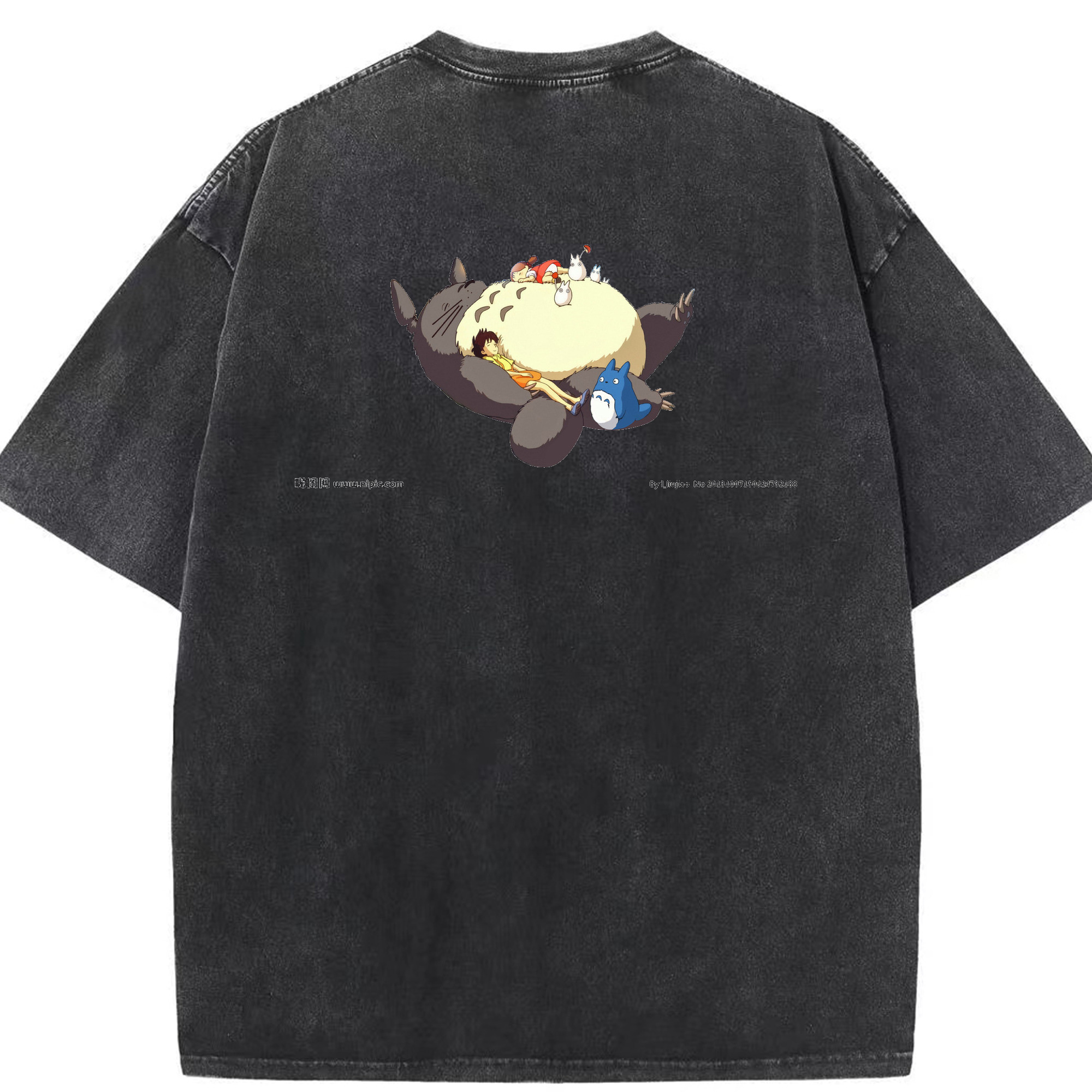 （画像用） となりのトトロ 草壁メイ 草壁サツキ My Neighbor Totoro Satsuki Kusakabe Mei Kusakabe 綿100% ヴィンテージ風 半袖Tシャツ（背面プリント）