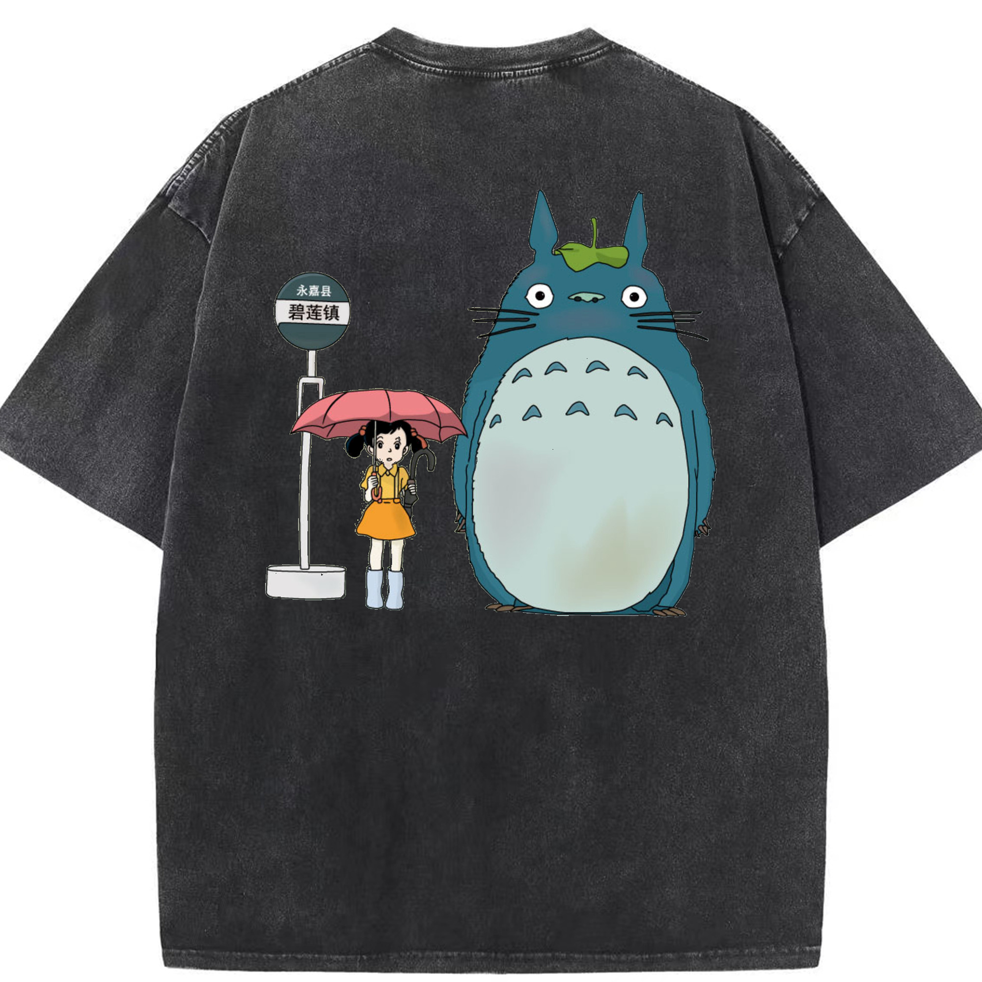 （画像用） となりのトトロ 草壁メイ 草壁サツキ My Neighbor Totoro Satsuki Kusakabe Mei Kusakabe 綿100% ヴィンテージ風 半袖Tシャツ（背面プリント）