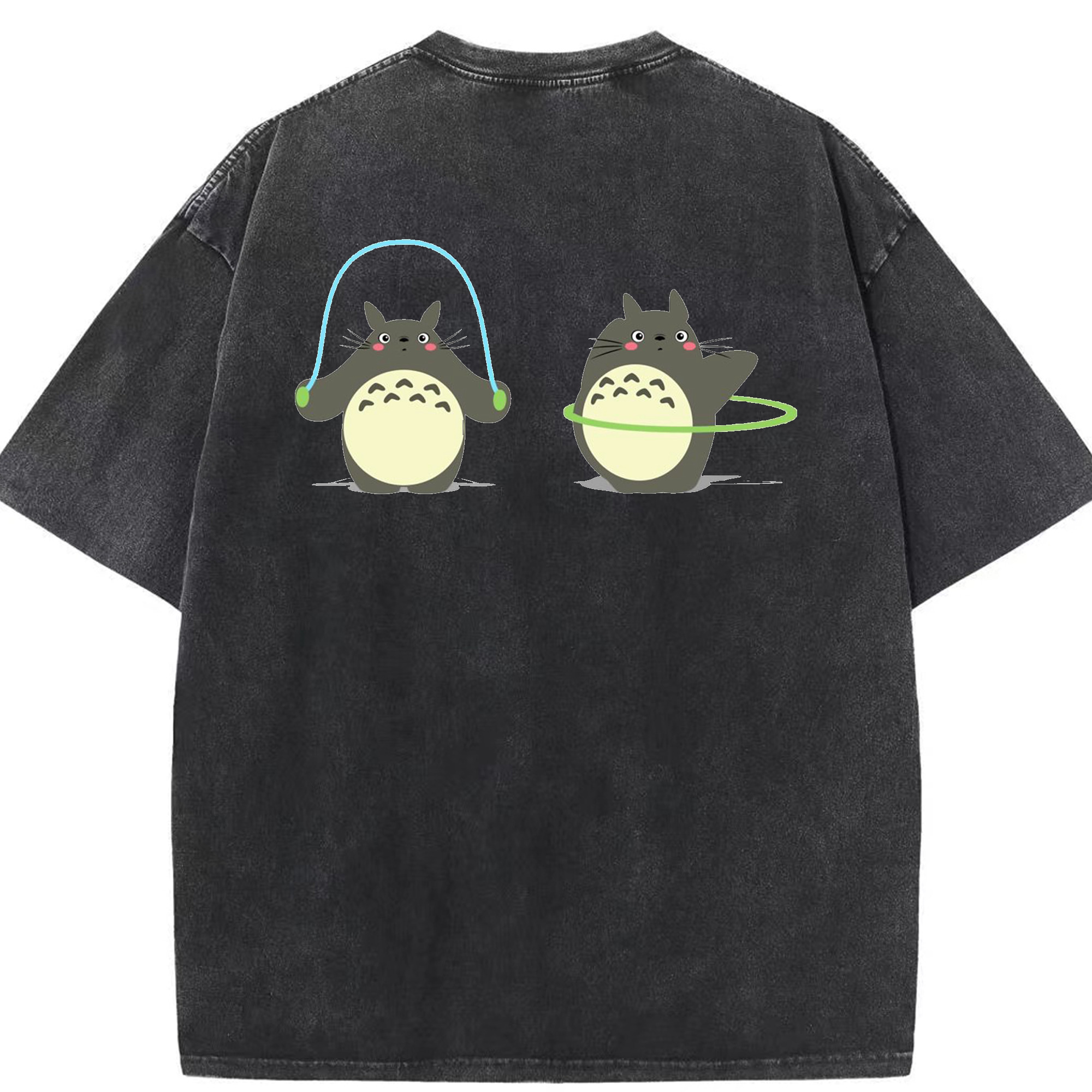 （画像用） となりのトトロ 草壁メイ 草壁サツキ My Neighbor Totoro Satsuki Kusakabe Mei Kusakabe 綿100% ヴィンテージ風 半袖Tシャツ（背面プリント）