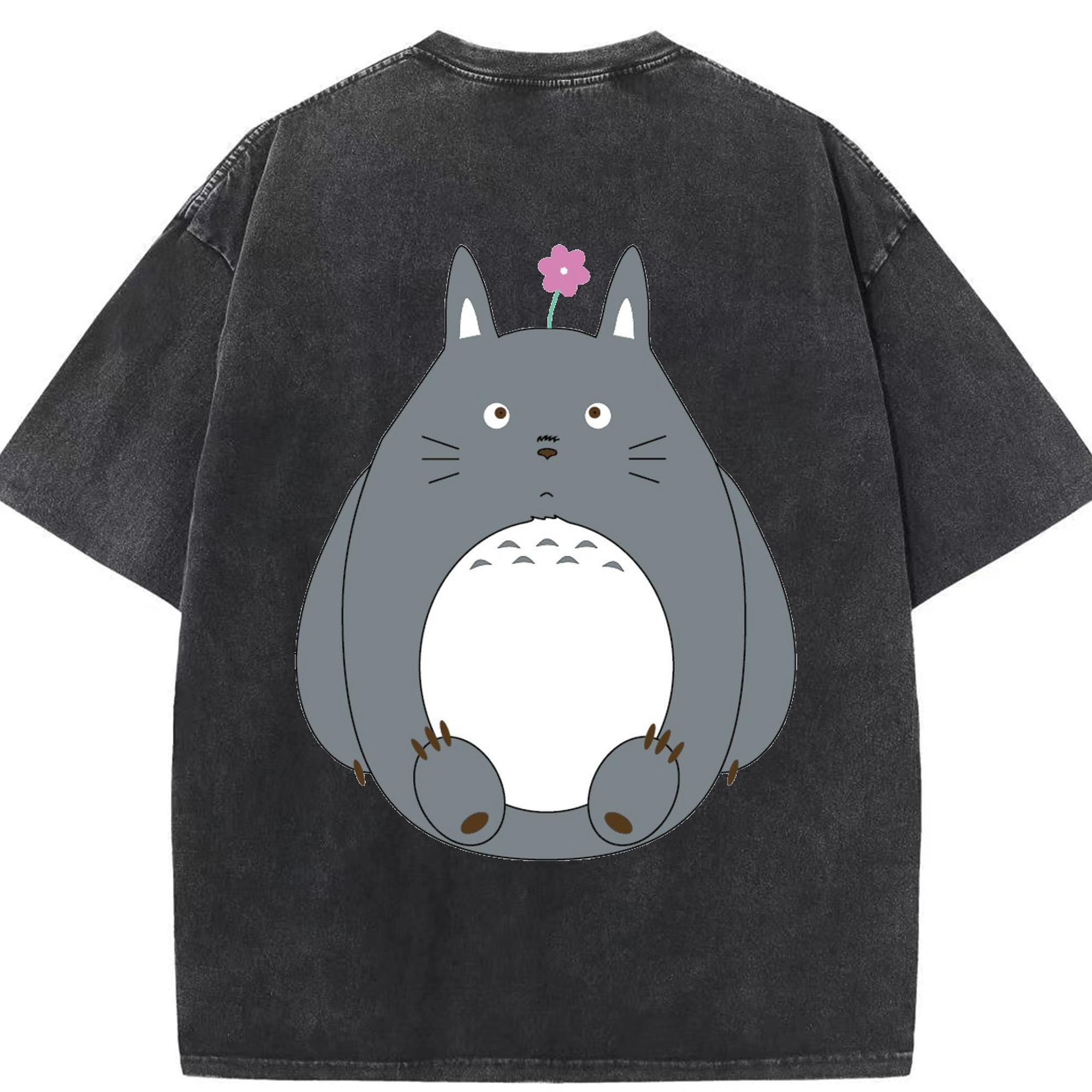 （画像用） となりのトトロ 草壁メイ 草壁サツキ My Neighbor Totoro Satsuki Kusakabe Mei Kusakabe 綿100% ヴィンテージ風 半袖Tシャツ（背面プリント）