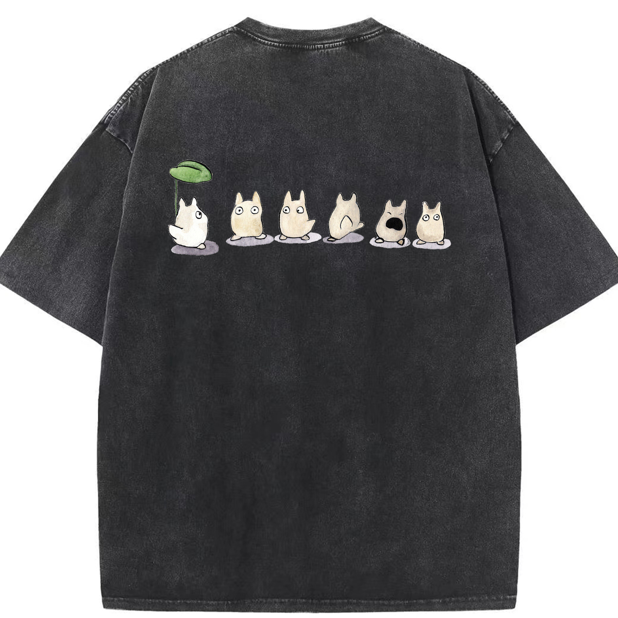 （画像用） となりのトトロ 草壁メイ 草壁サツキ My Neighbor Totoro Satsuki Kusakabe Mei Kusakabe 綿100% ヴィンテージ風 半袖Tシャツ（背面プリント）