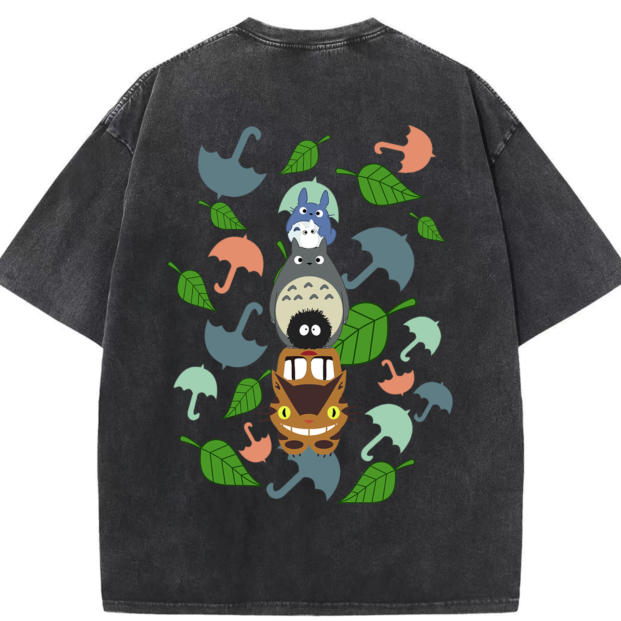 （画像用） となりのトトロ 草壁メイ 草壁サツキ My Neighbor Totoro Satsuki Kusakabe Mei Kusakabe 綿100% ヴィンテージ風 半袖Tシャツ（背面プリント）
