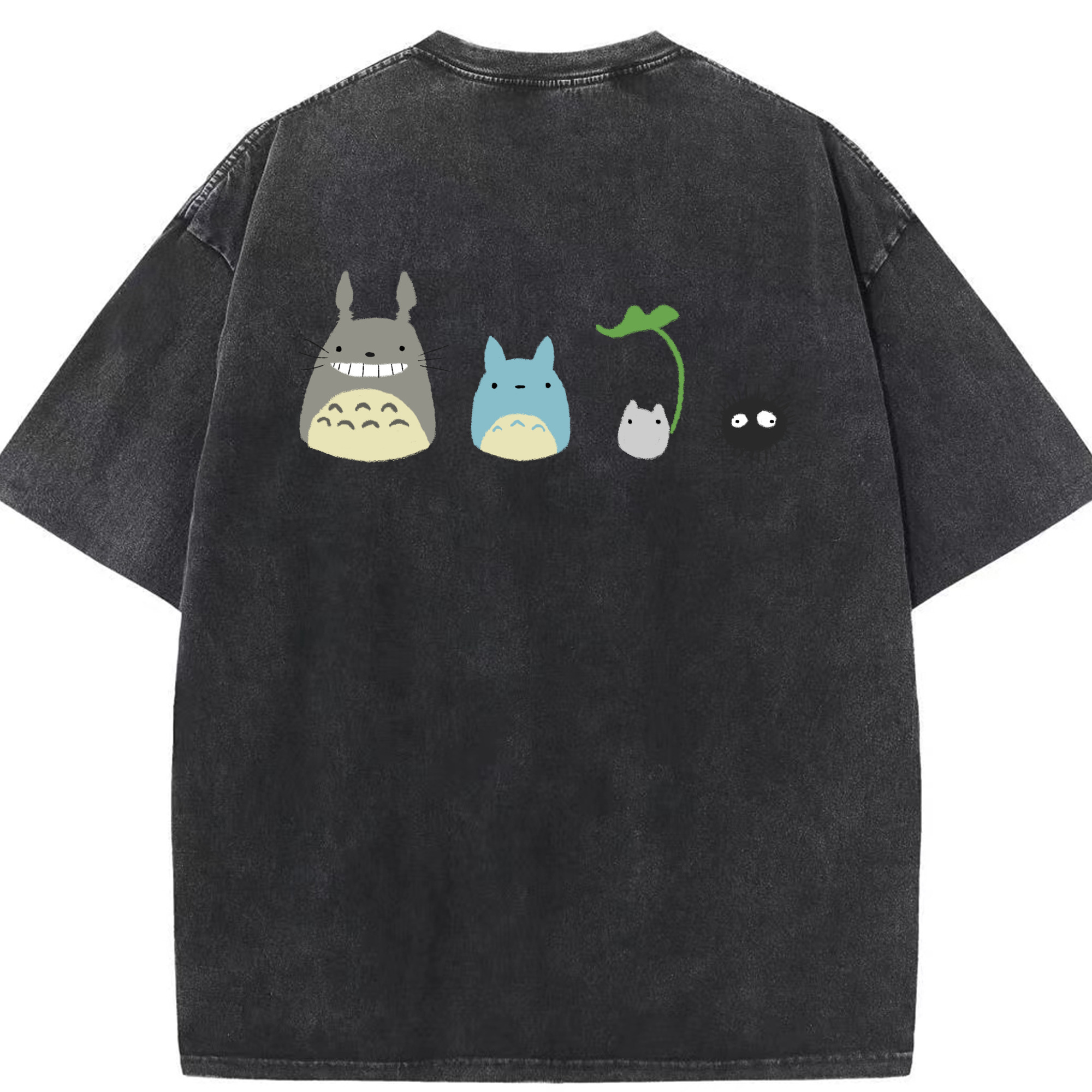 （画像用） となりのトトロ 草壁メイ 草壁サツキ My Neighbor Totoro Satsuki Kusakabe Mei Kusakabe 綿100% ヴィンテージ風 半袖Tシャツ（背面プリント）