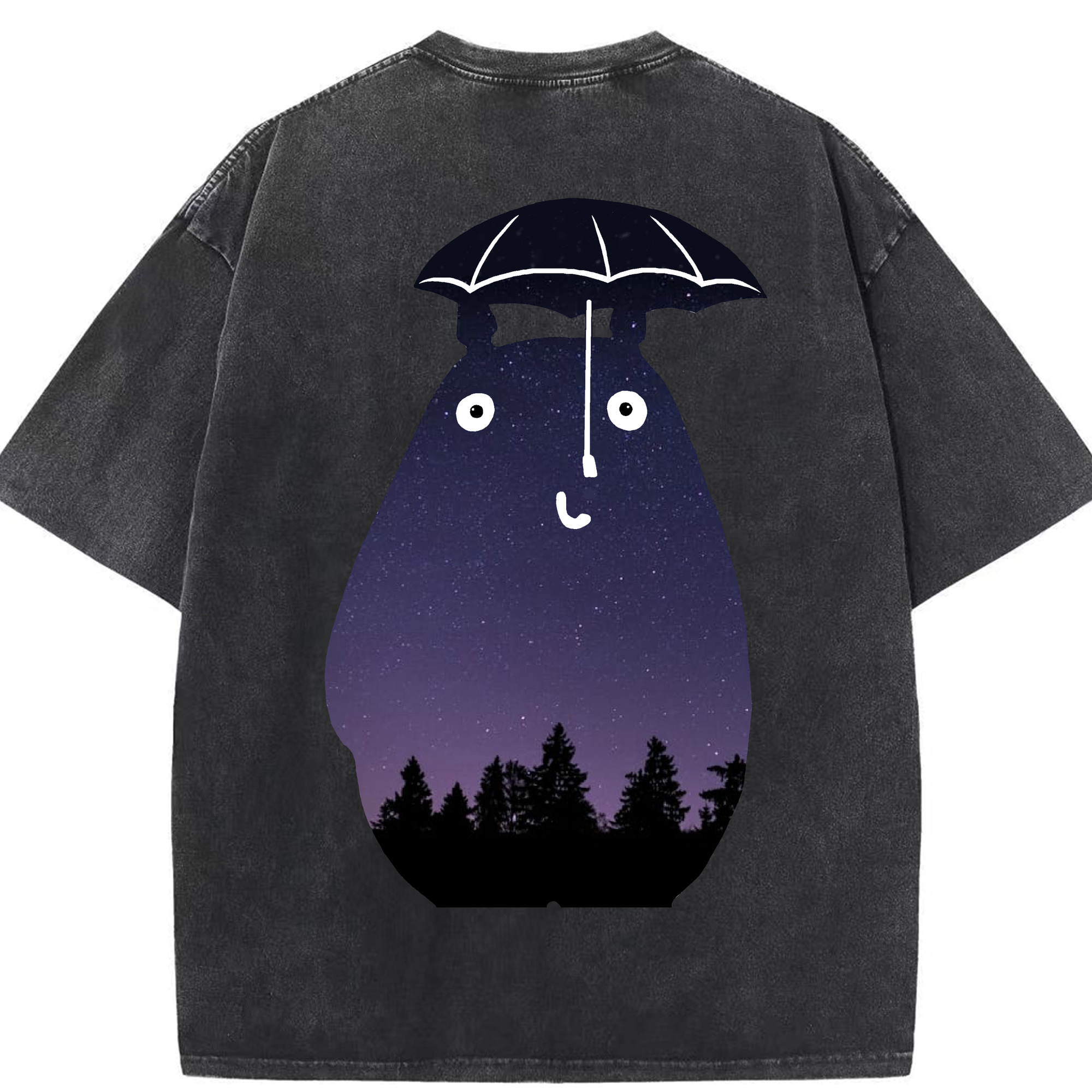 （画像用） となりのトトロ 草壁メイ 草壁サツキ My Neighbor Totoro Satsuki Kusakabe Mei Kusakabe 綿100% ヴィンテージ風 半袖Tシャツ（背面プリント）